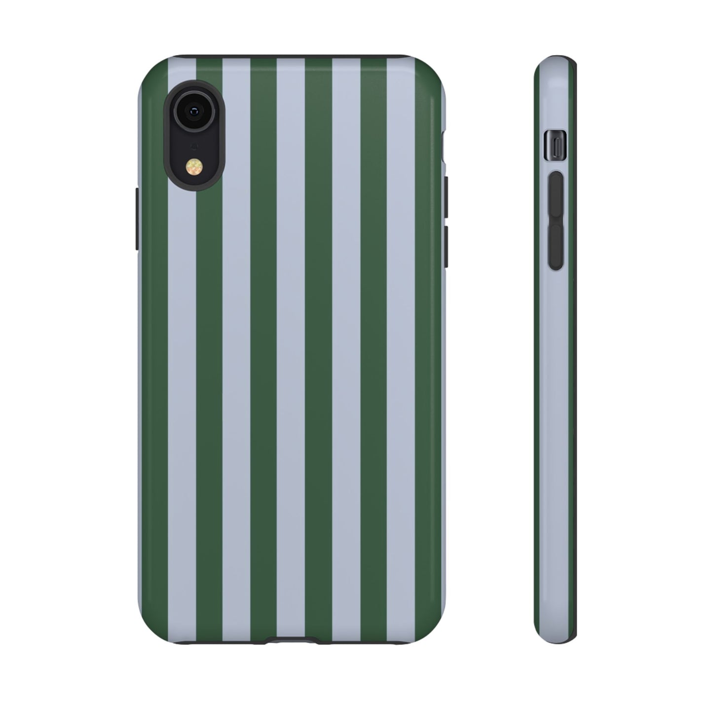 Green & Blue Striped Tough Phone Case — Durable Protective Phone Case