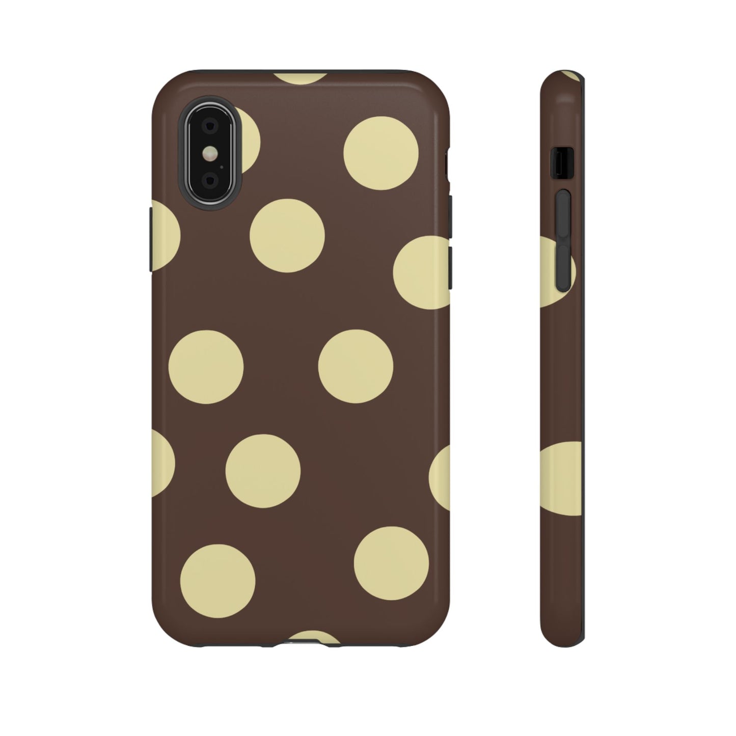 Brown & Butter Yellow Polka Dot Tough Phone Case