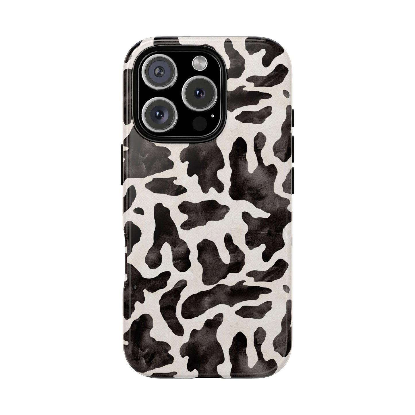 Black & White Cow Print Phone Case — Stylish Protective Tough Case
