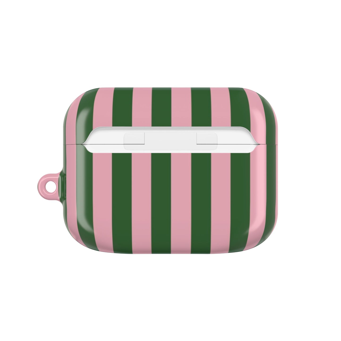 AirPods Case — Pink & Green Vertical Stripe Protective Cover