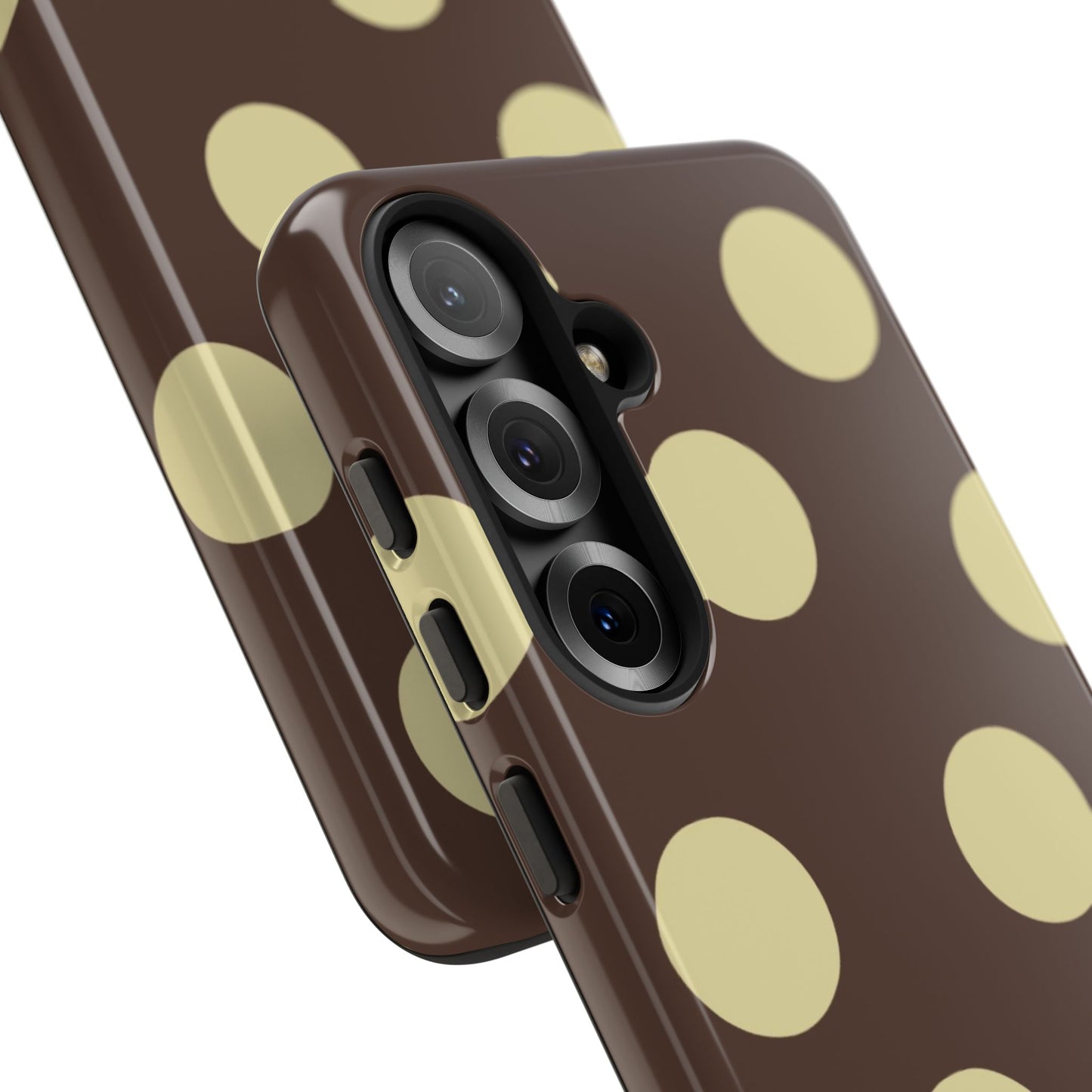 Brown & Butter Yellow Polka Dot Tough Phone Case