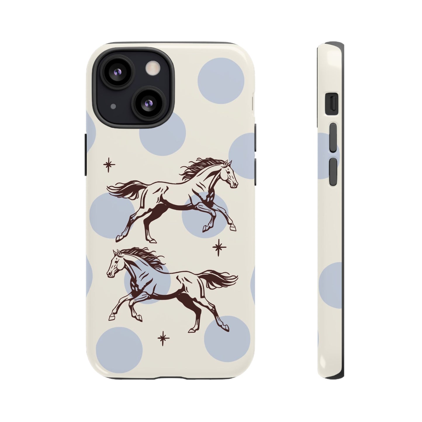 Horse Polka Dot Phone Case — Vintage Running Horses iPhone Cover