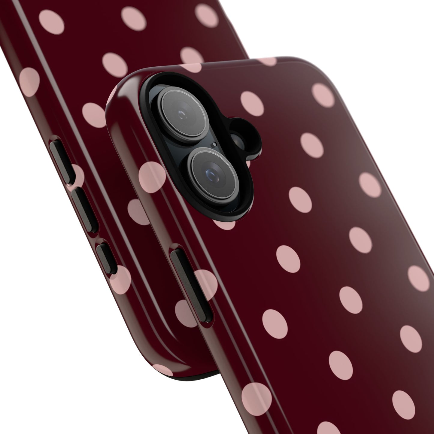 Burgundy & Blush Polka Dot Tough Phone Case