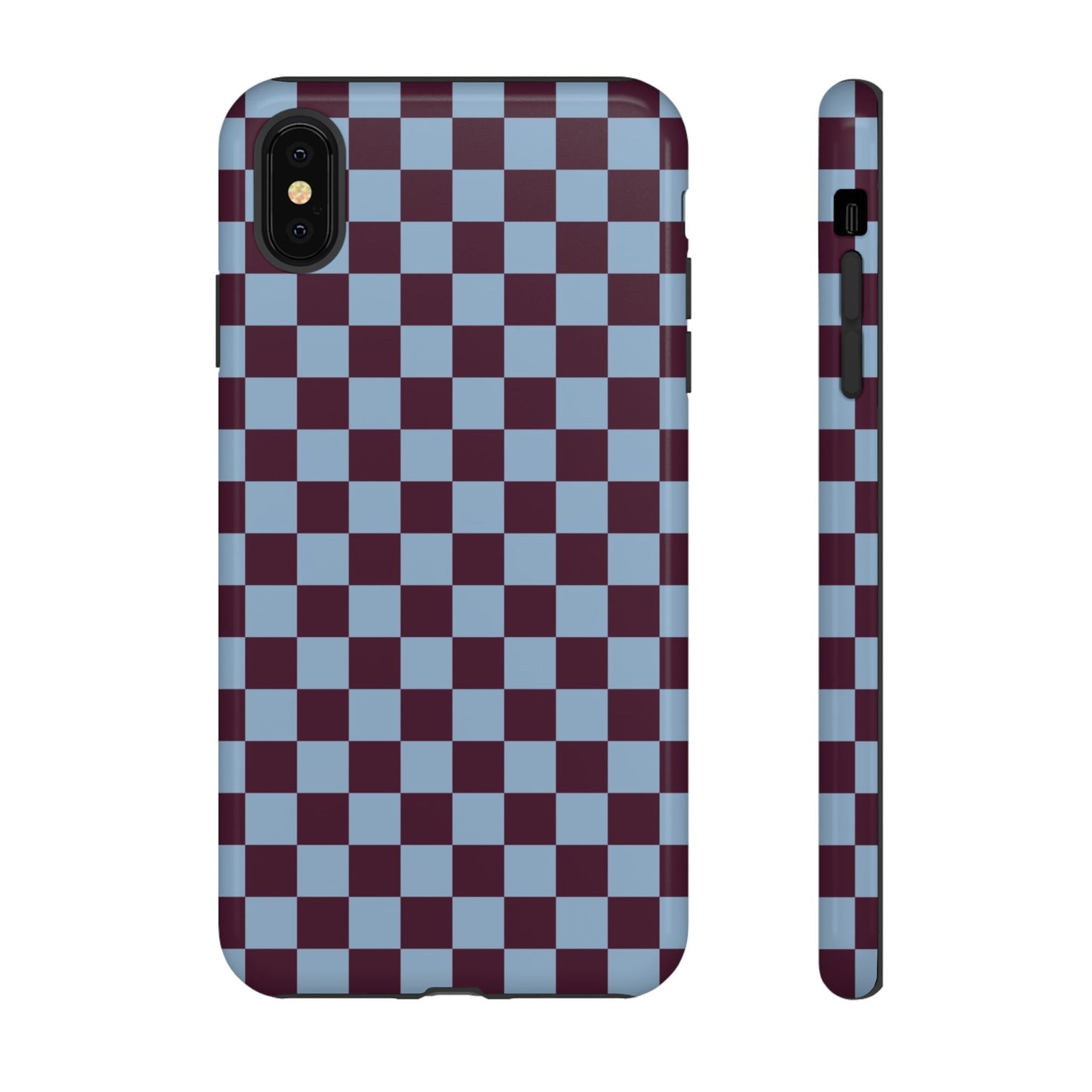 Blue & Burgundy Checkered Phone Case