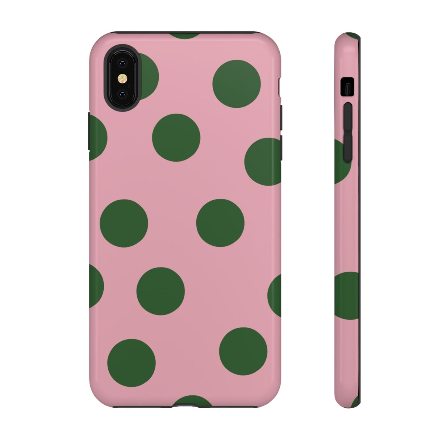 Pink & Green Polka Dot Tough Phone Case