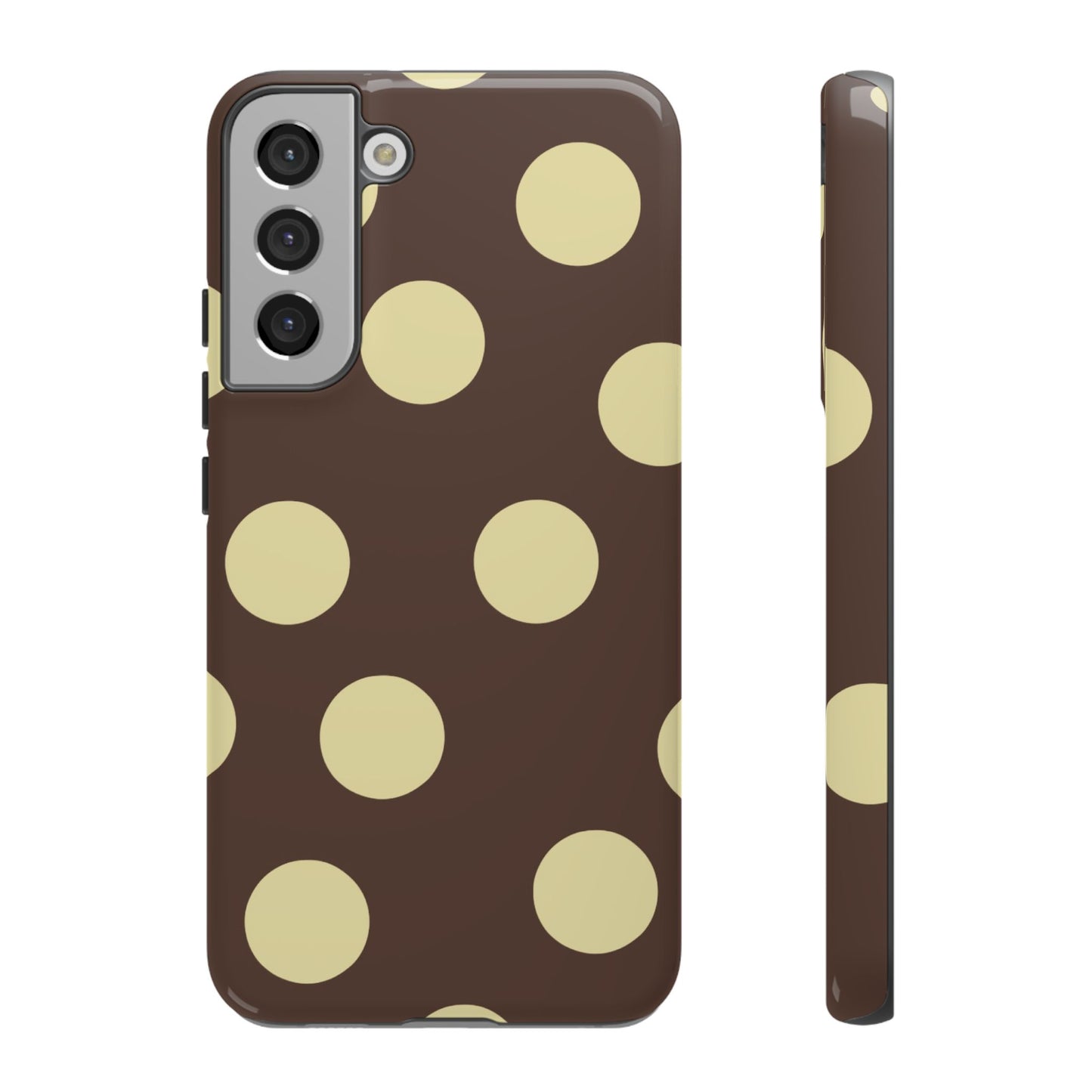 Brown & Butter Yellow Polka Dot Tough Phone Case
