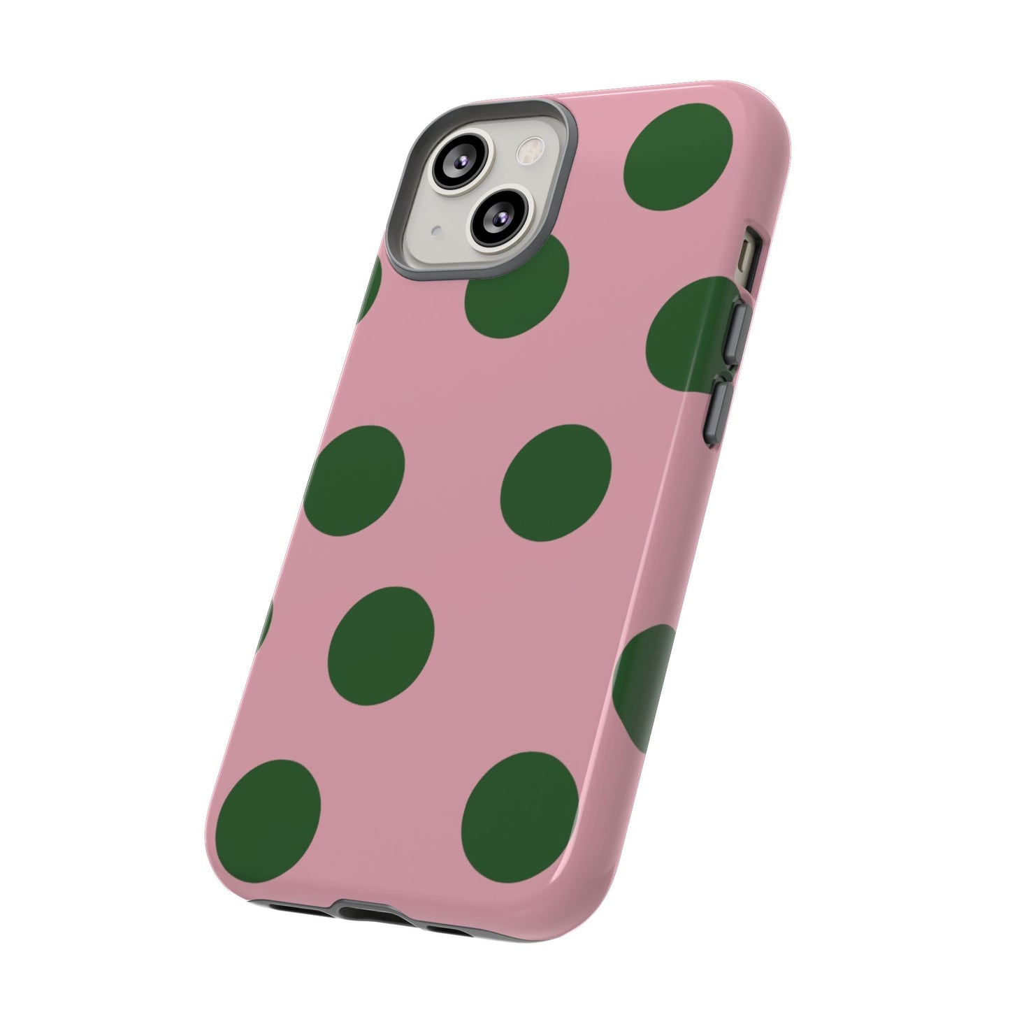 Pink & Green Polka Dot Tough Phone Case