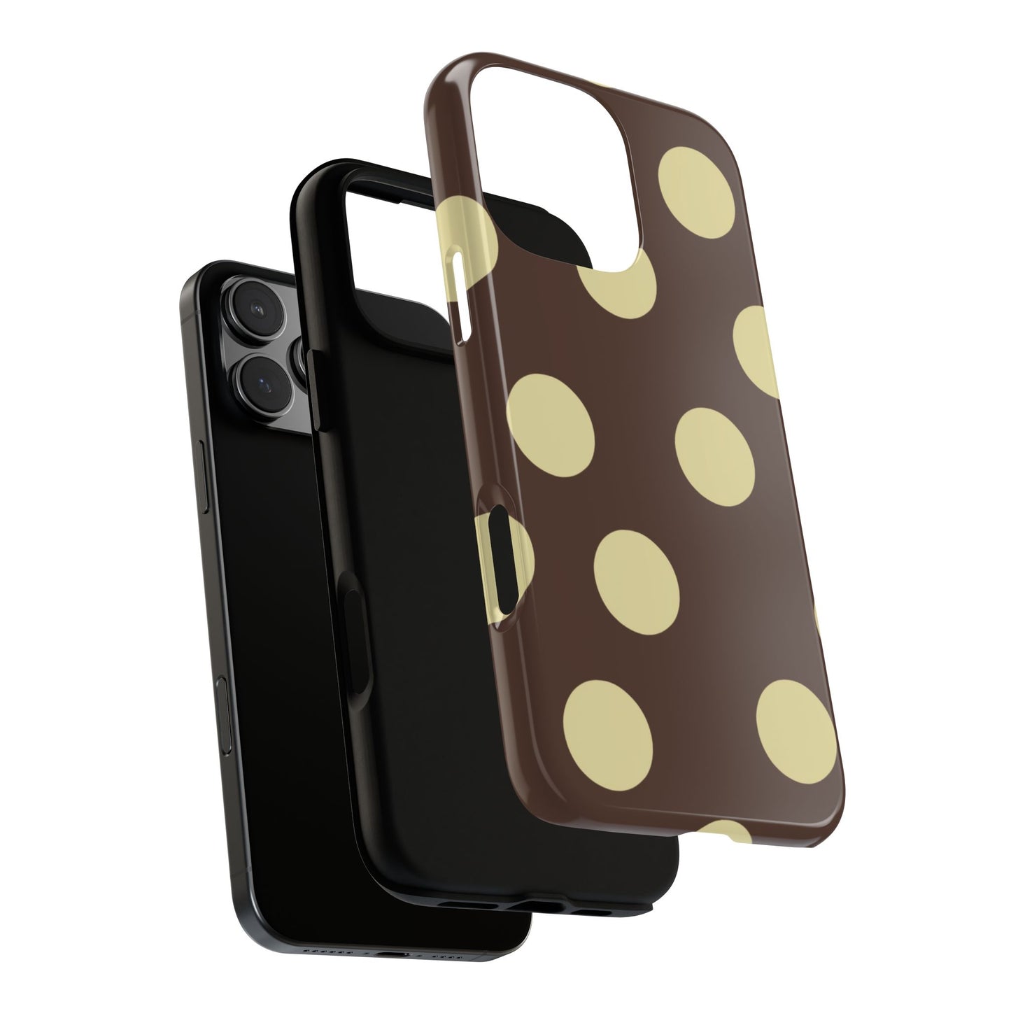 Brown & Butter Yellow Polka Dot Tough Phone Case