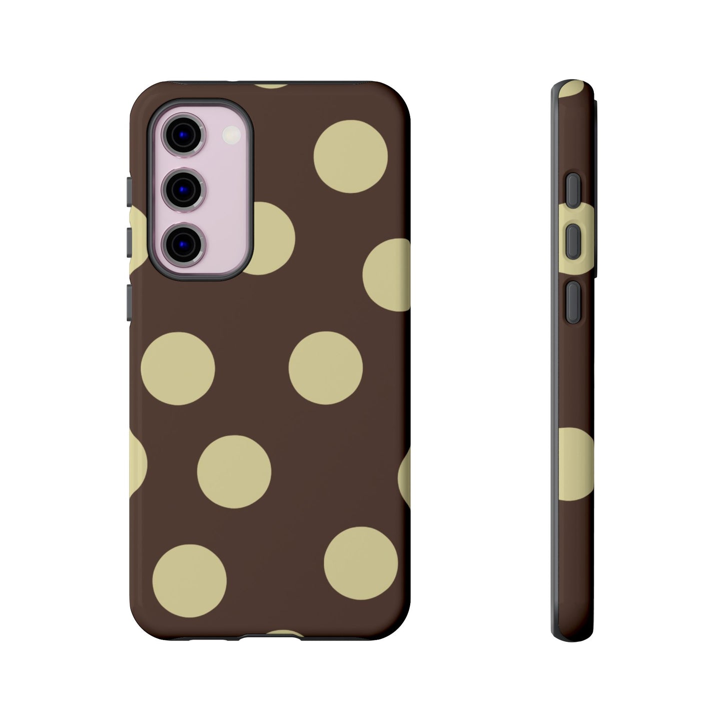 Brown & Butter Yellow Polka Dot Tough Phone Case