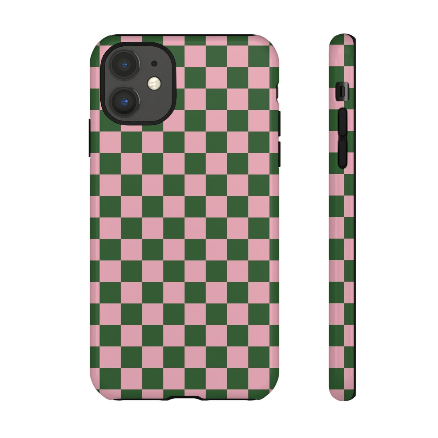 Green & Pink Checkered Phone Case