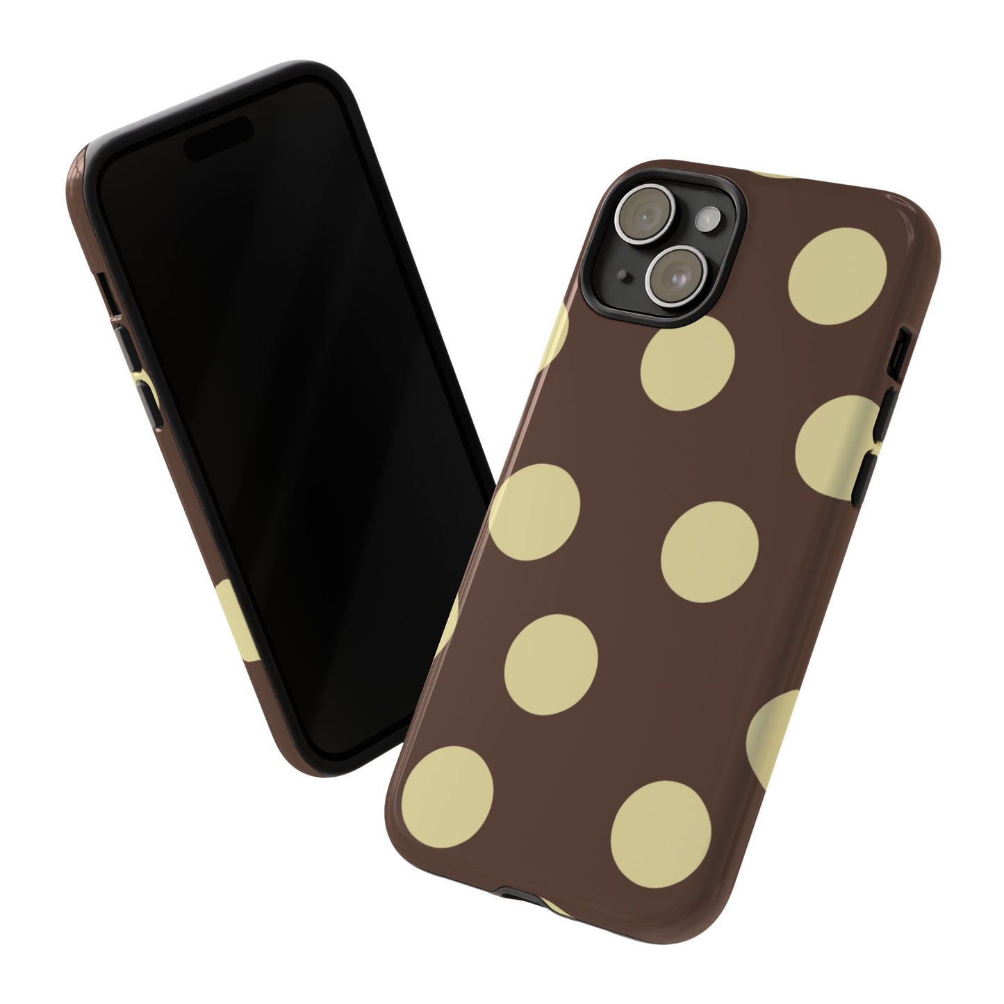 Brown & Butter Yellow Polka Dot Tough Phone Case