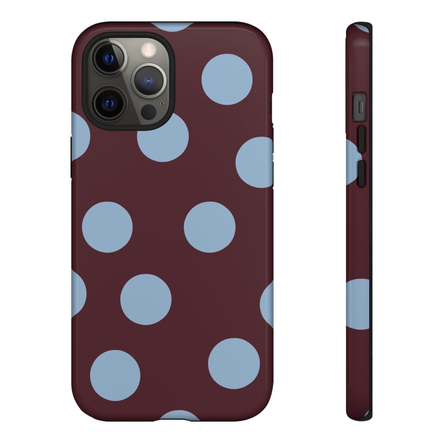 Blue & Burgundy Polka Dot Tough Phone Case