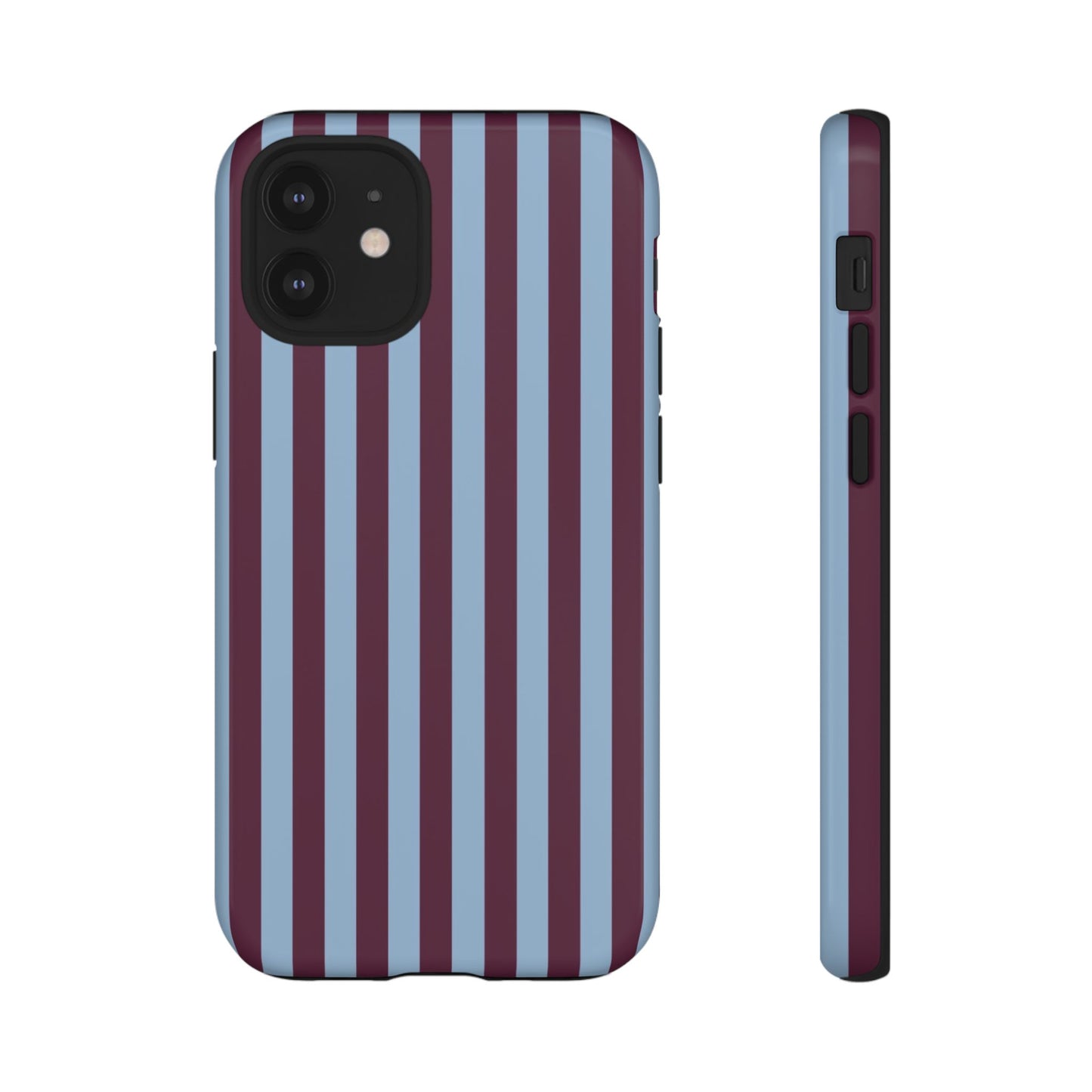 Blue & Burgundy Striped Tough Phone Case