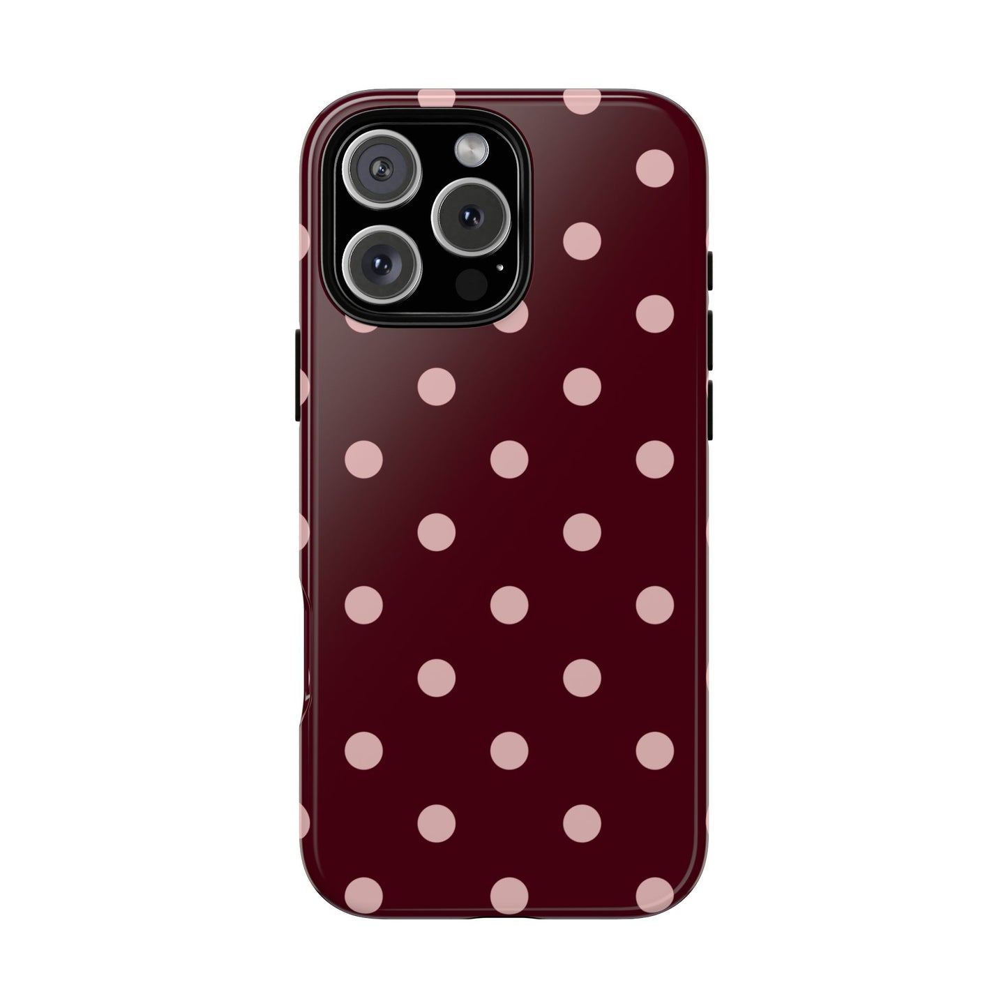 Burgundy & Blush Polka Dot Tough Phone Case