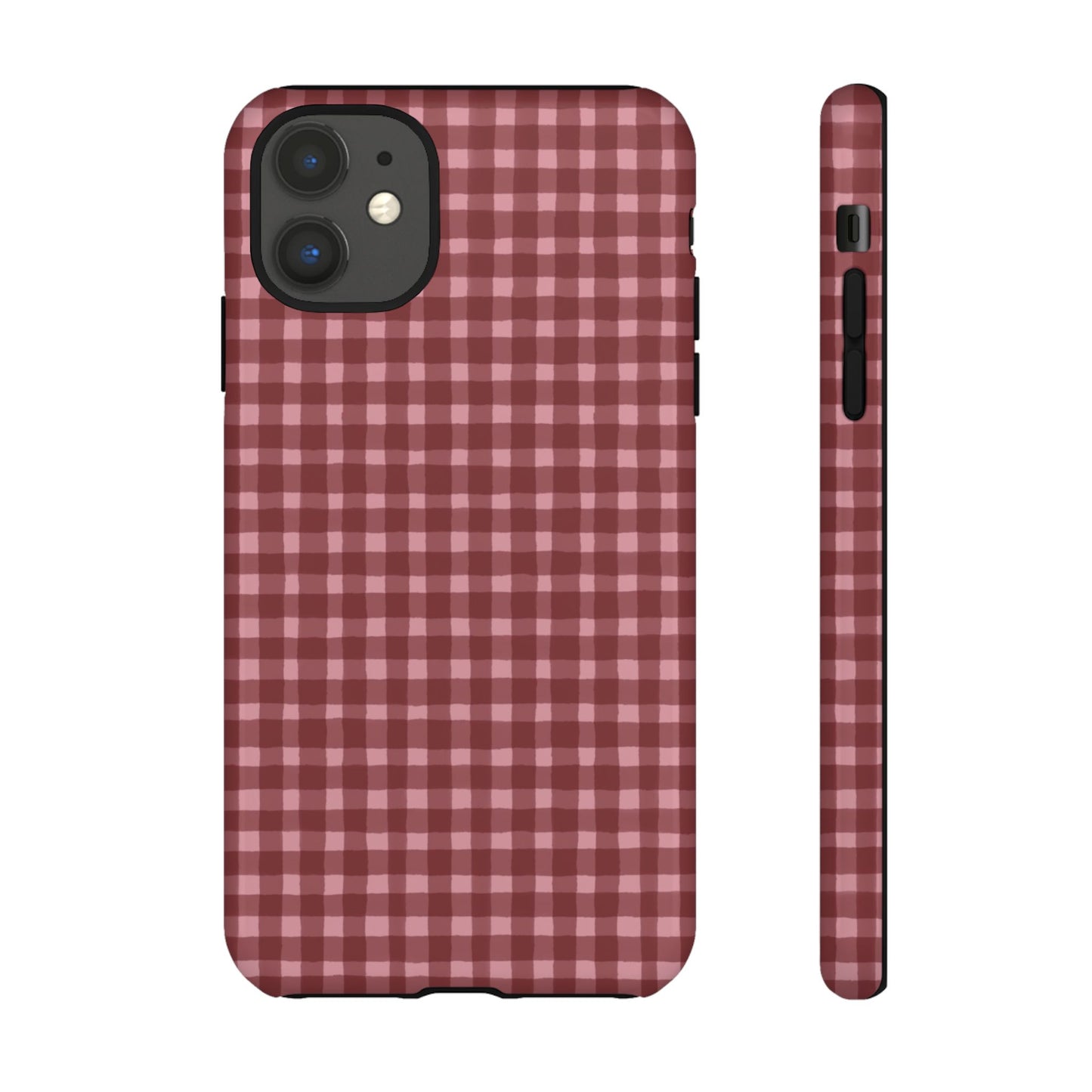 Gingham Burgundy Tough Phone Case