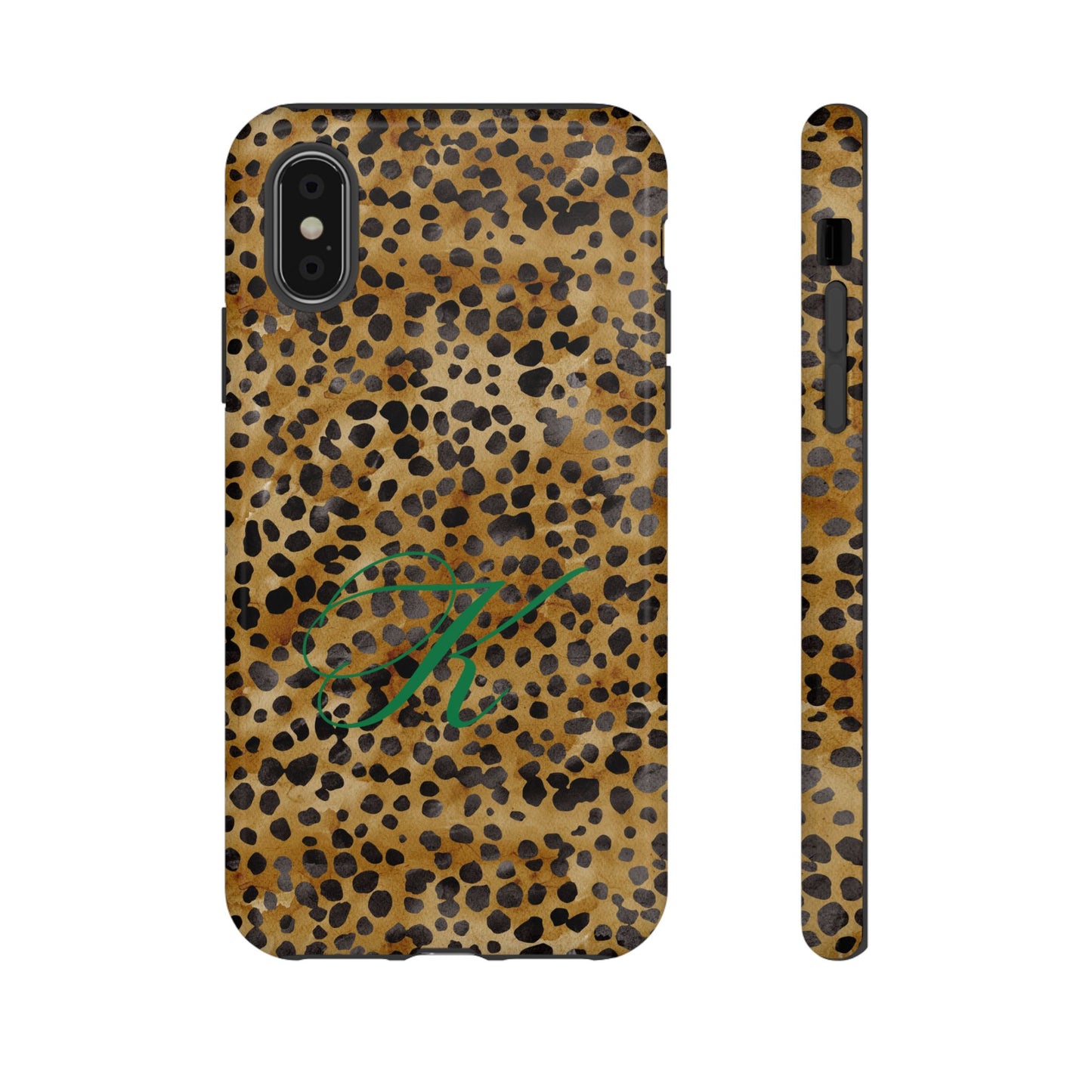 Personalized Initial Leopard Monogram Tough Case