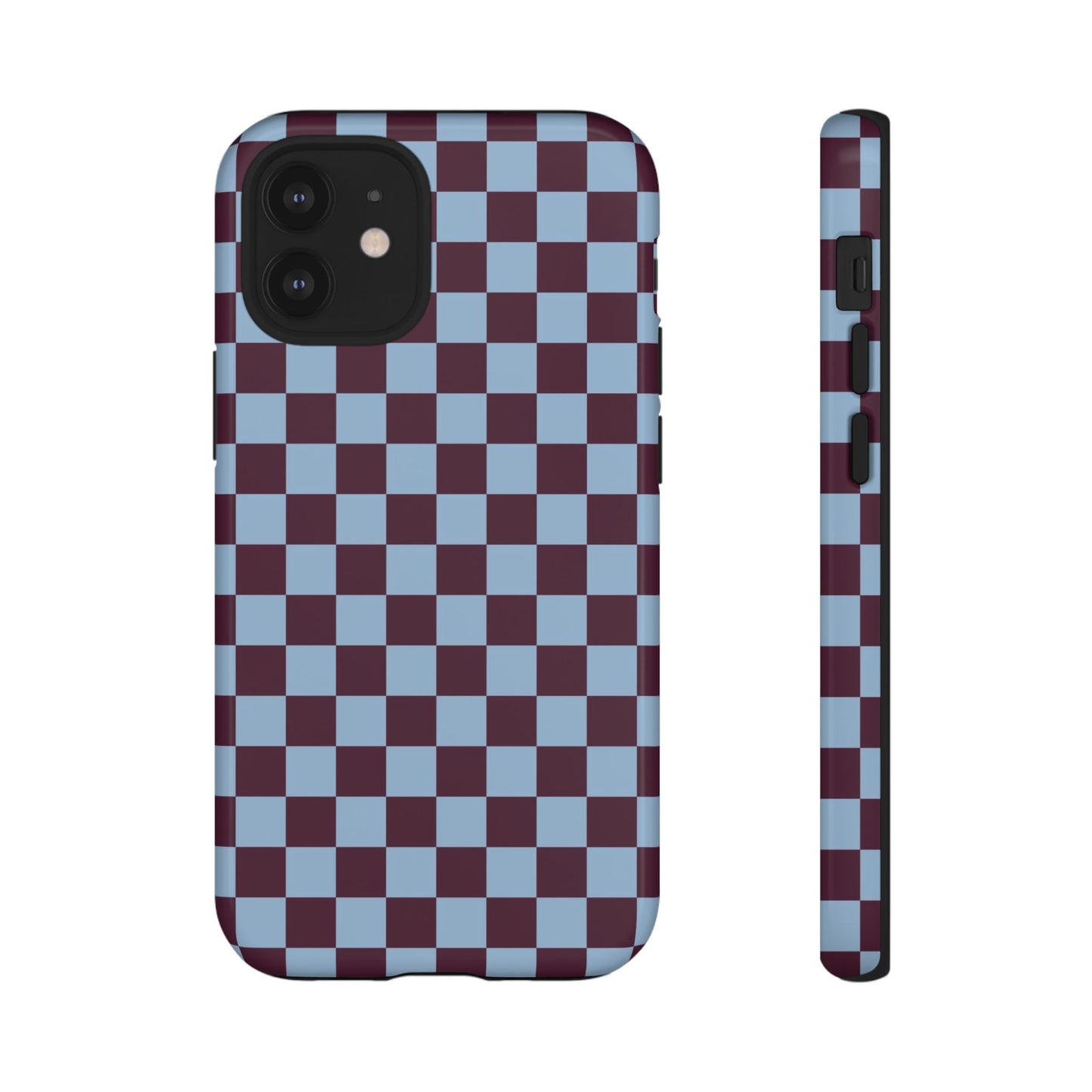Blue & Burgundy Checkered Phone Case