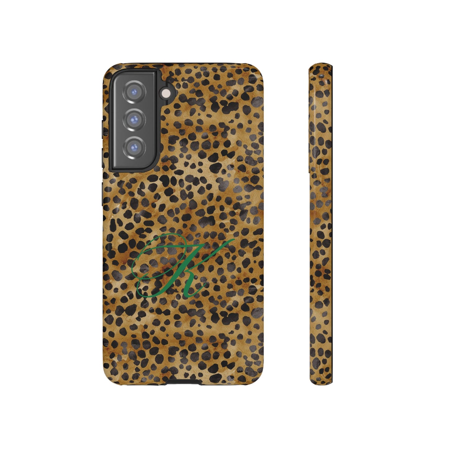 Personalized Initial Leopard Monogram Tough Case