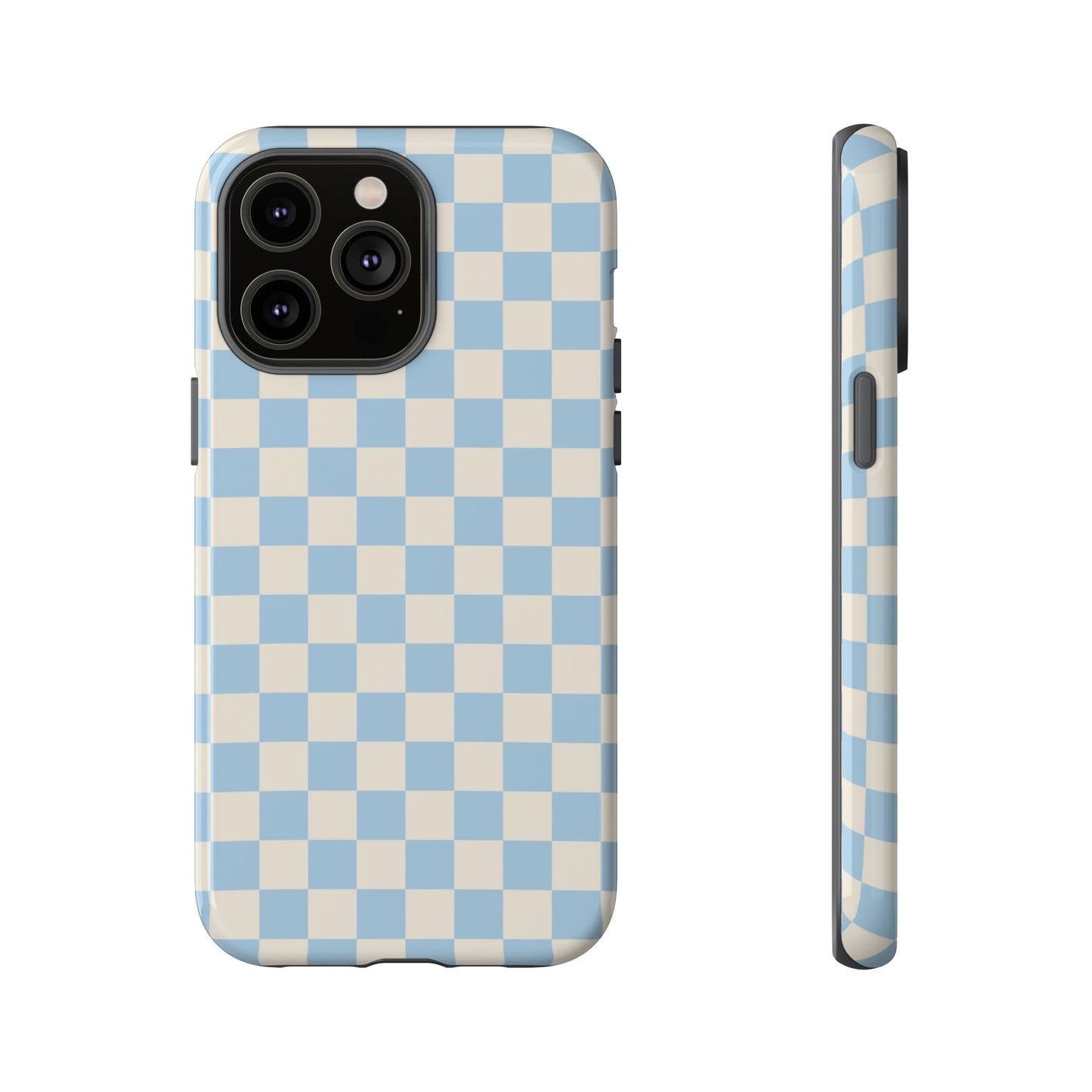 Blue & Beige Checkered Phone Case