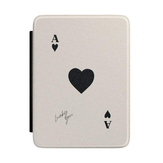 Ace of Hearts Kindle Case — "Lucky You" Playing Card E-Reader Cover