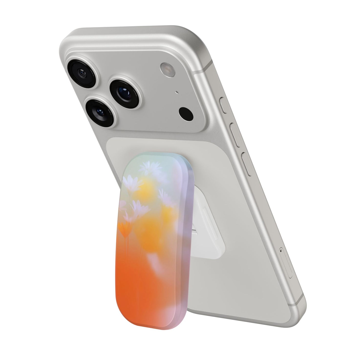 Clickit Kindle & Phone Stand — Orange Daisy Gradient Pop Socket for Phones