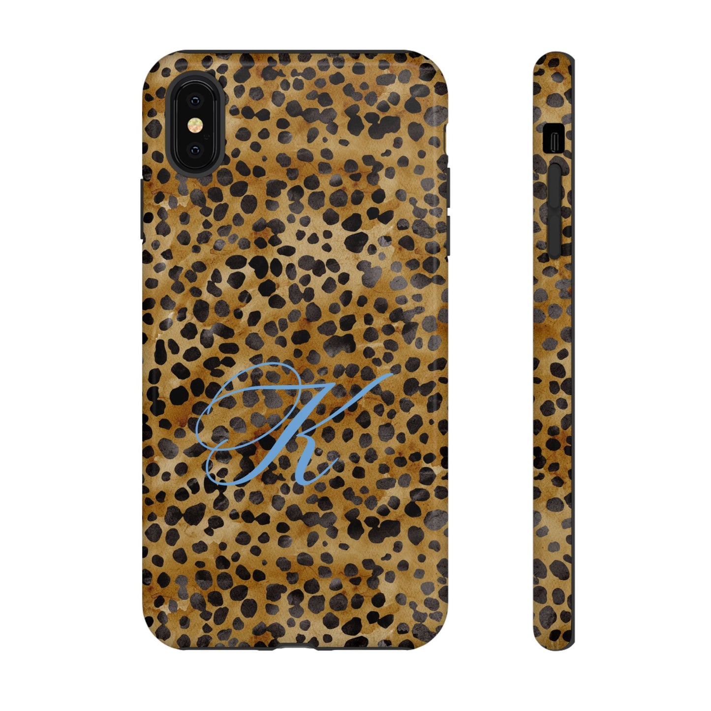 Personalized Initial Leopard Monogram Tough Case