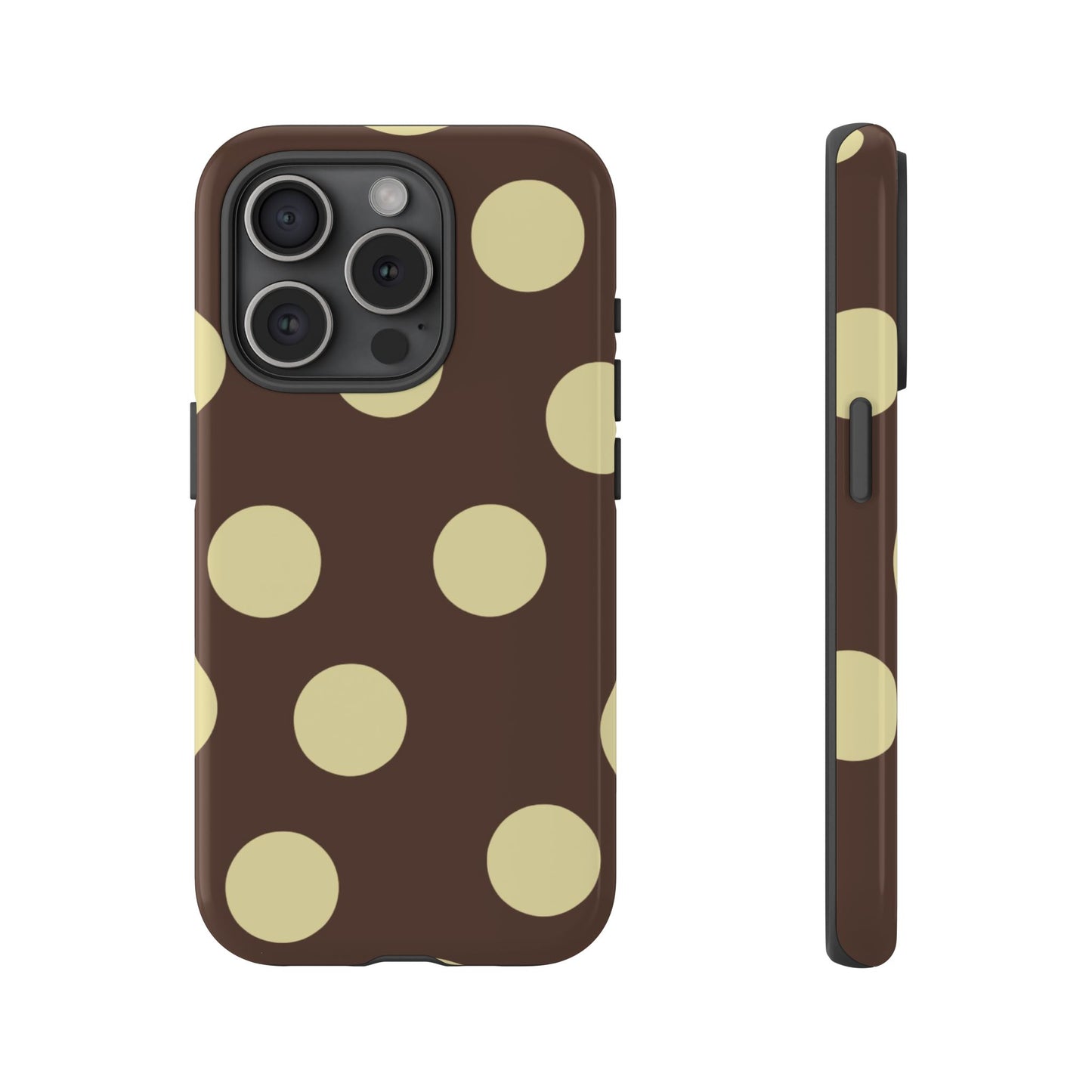 Brown & Butter Yellow Polka Dot Tough Phone Case