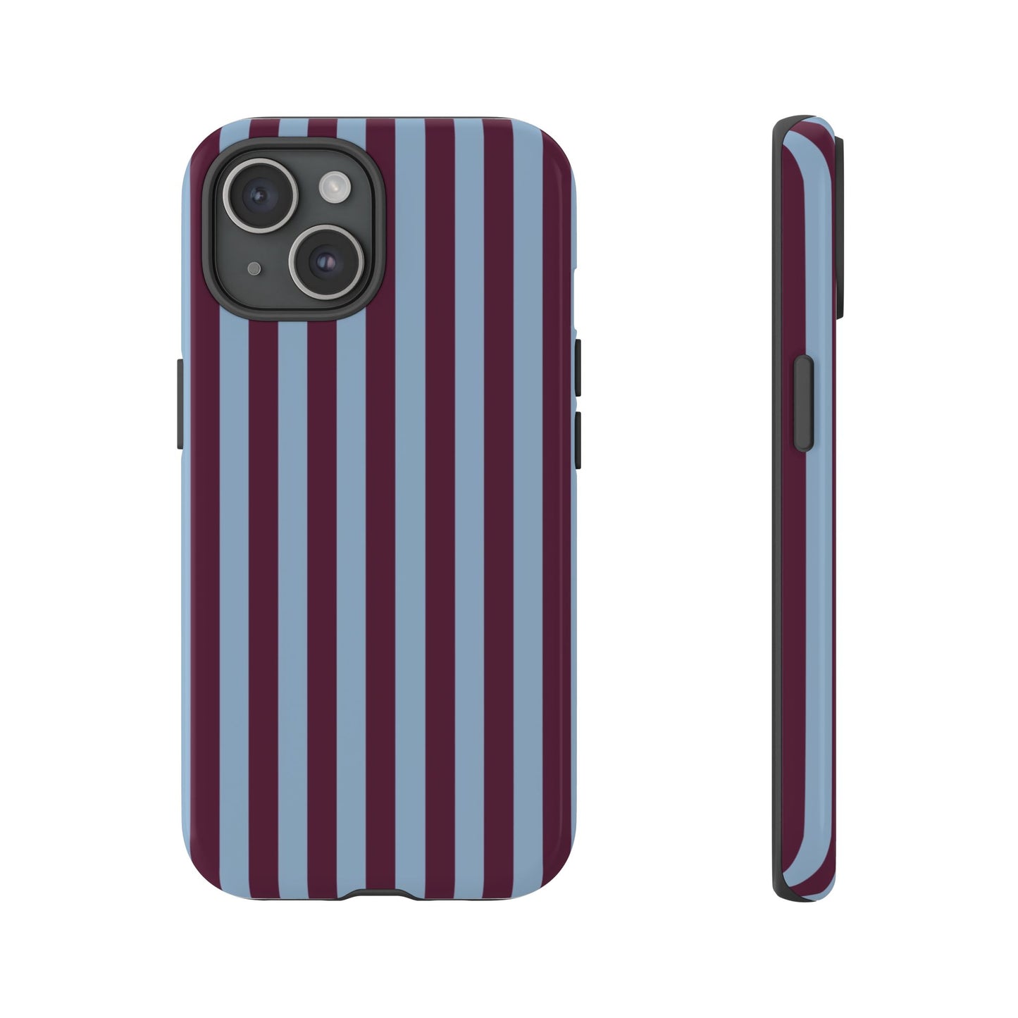 Blue & Burgundy Striped Tough Phone Case