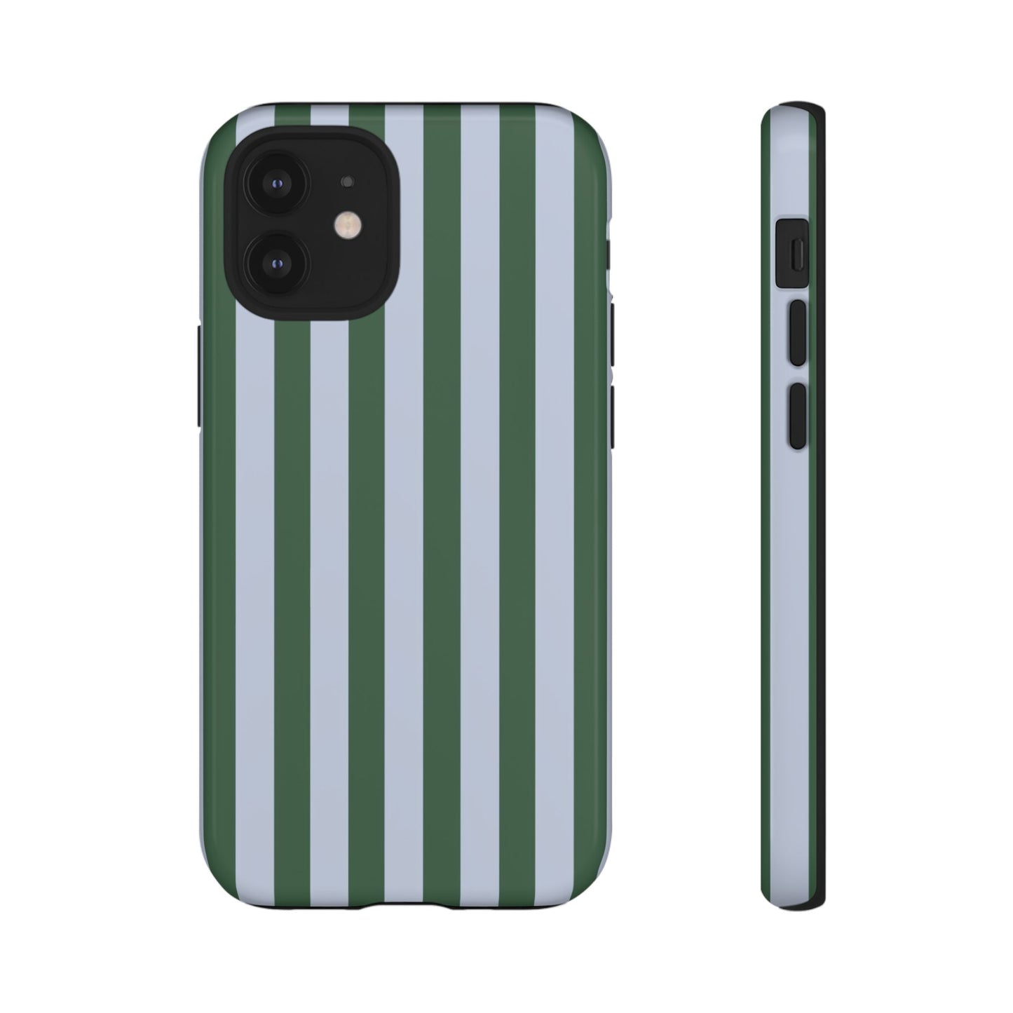 Green & Blue Striped Tough Phone Case — Durable Protective Phone Case