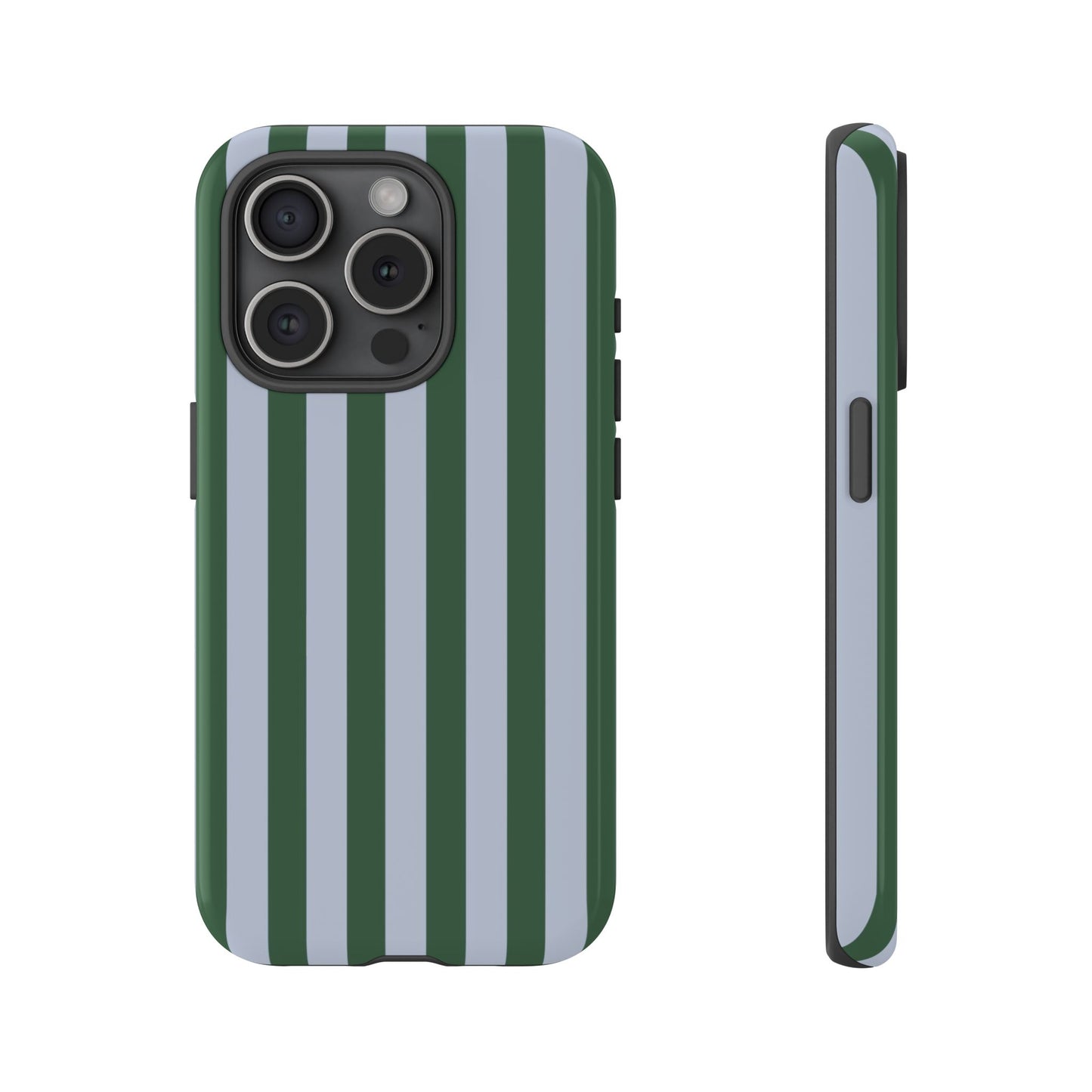 Green & Blue Striped Tough Phone Case — Durable Protective Phone Case