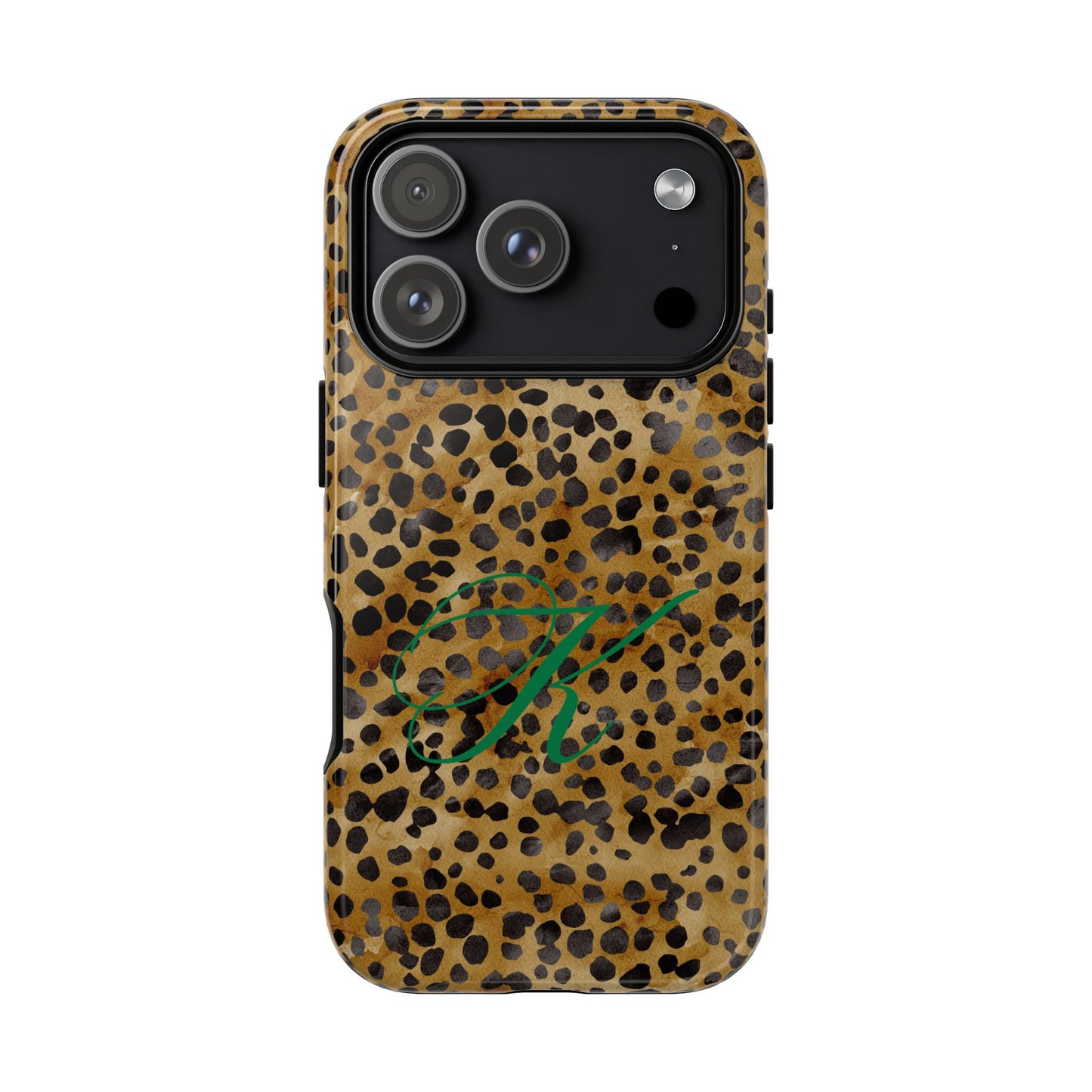 Personalized Initial Leopard Monogram Tough Case