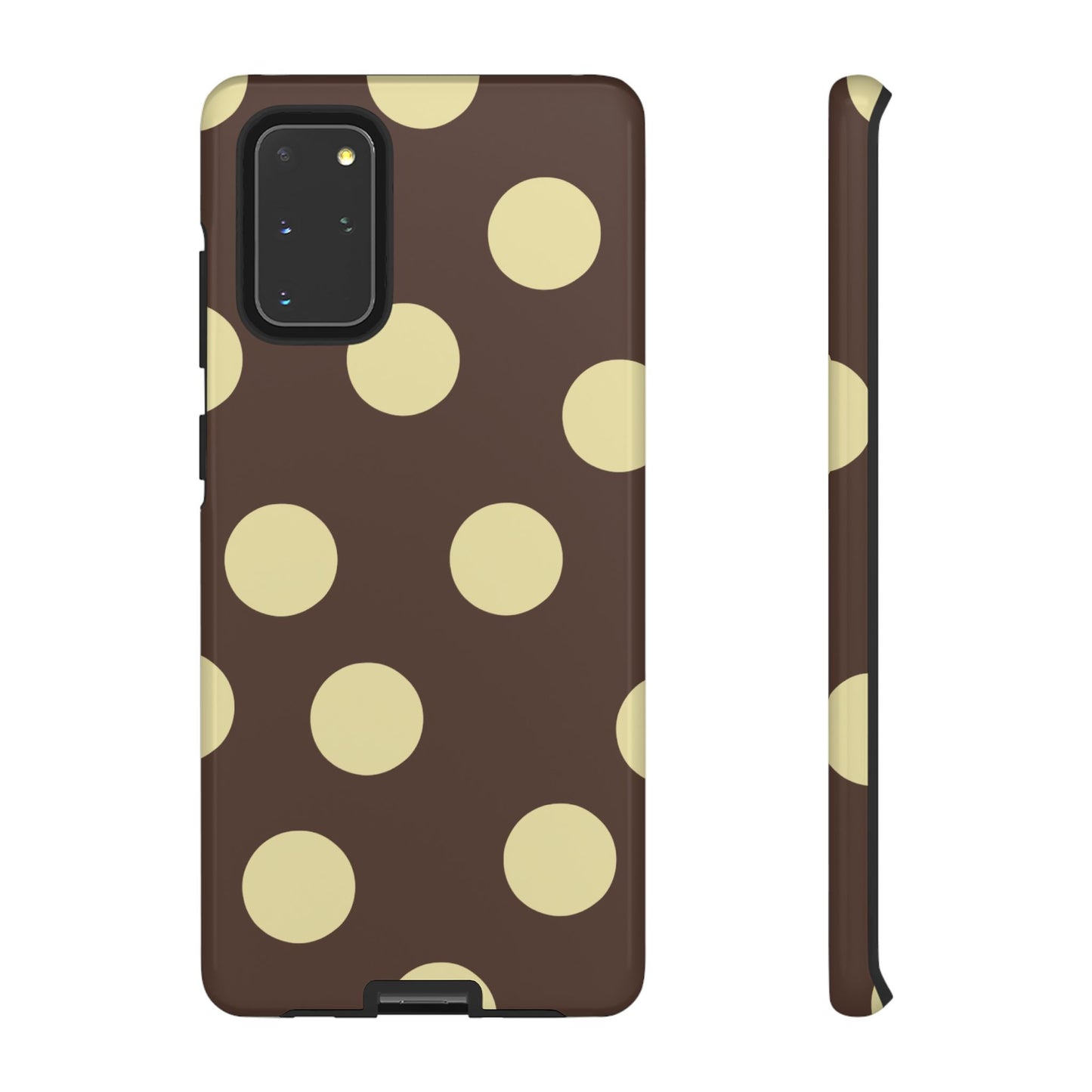 Brown & Butter Yellow Polka Dot Tough Phone Case