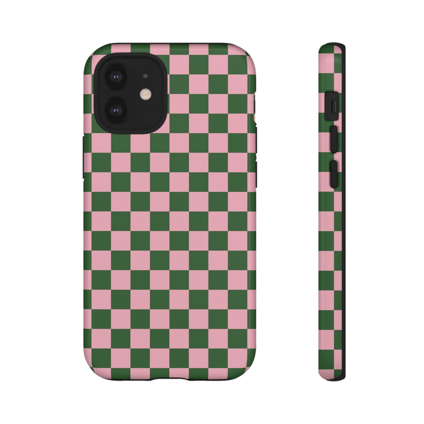 Green & Pink Checkered Phone Case