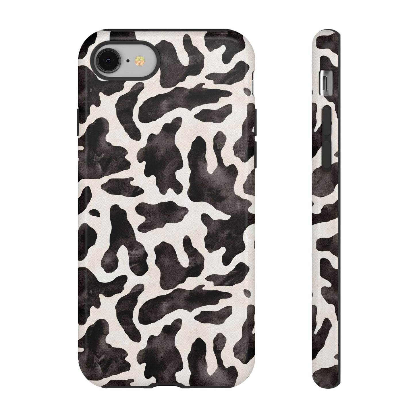 Black & White Cow Print Phone Case — Stylish Protective Tough Case