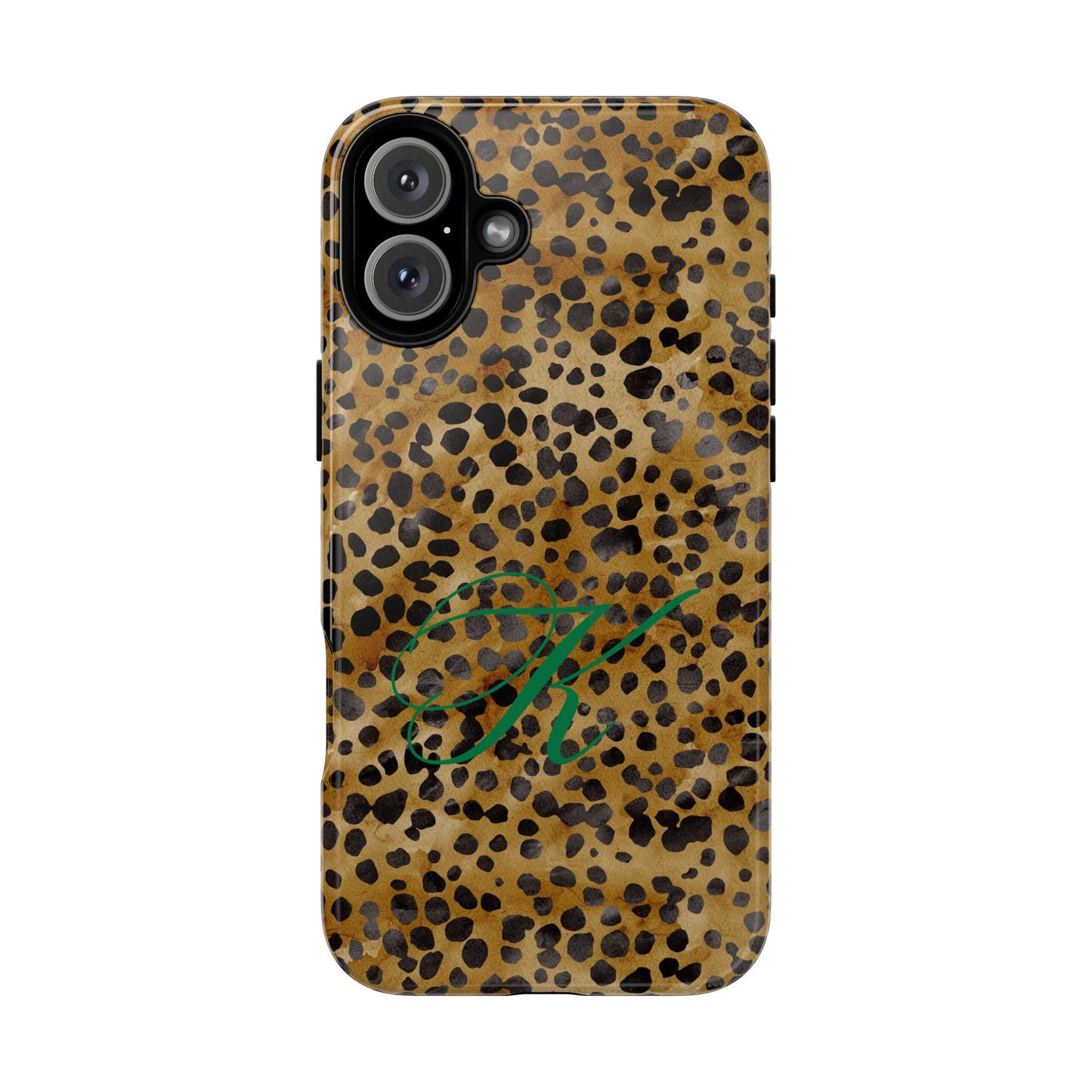 Personalized Initial Leopard Monogram Tough Case
