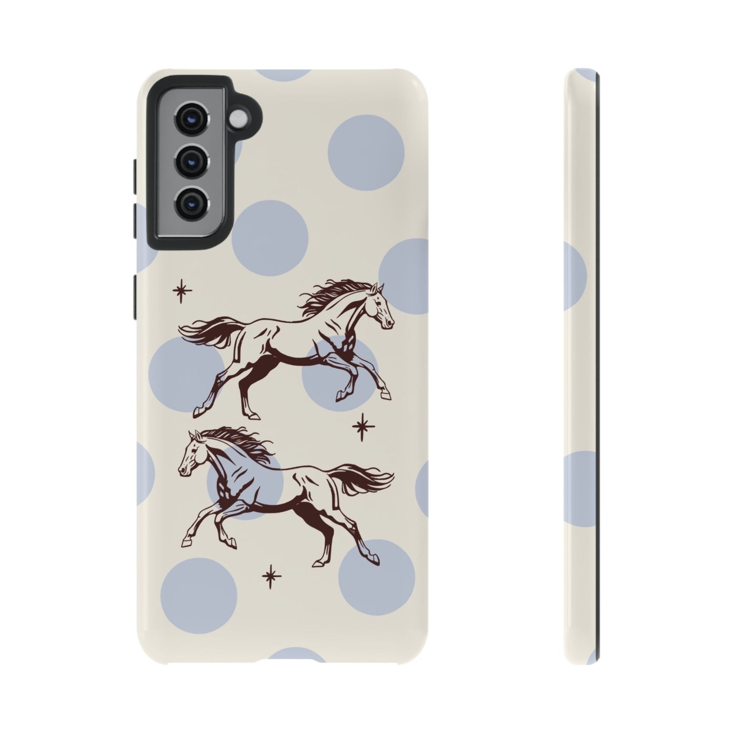 Horse Polka Dot Phone Case — Vintage Running Horses iPhone Cover
