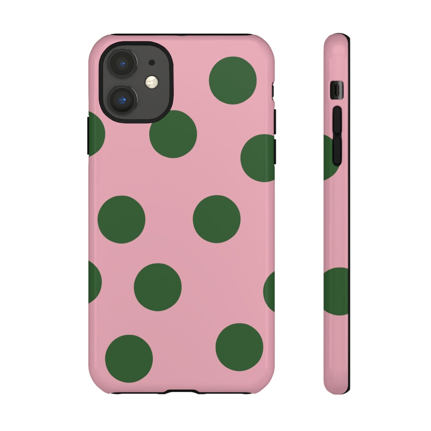 Pink & Green Polka Dot Tough Phone Case
