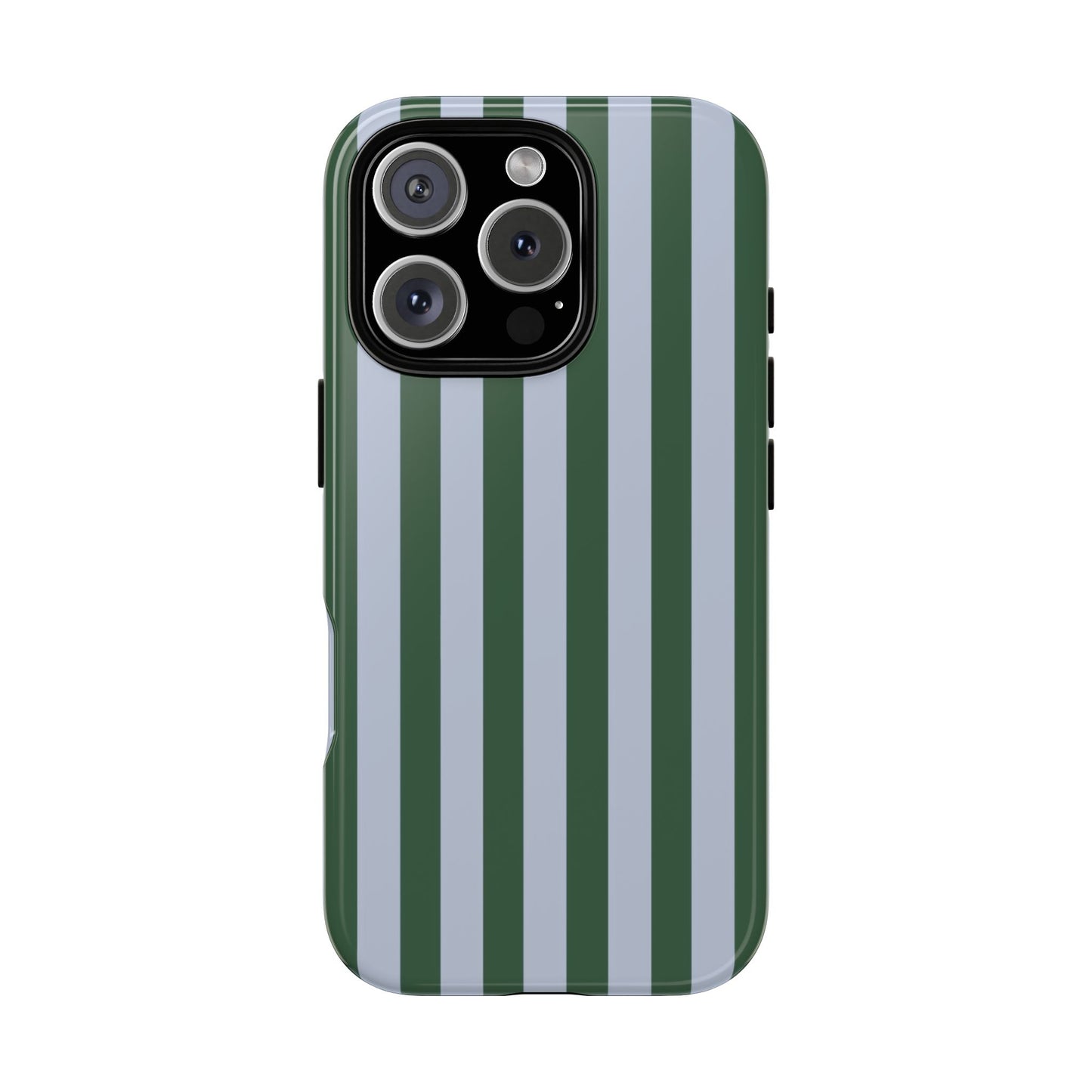 Green & Blue Striped Tough Phone Case — Durable Protective Phone Case