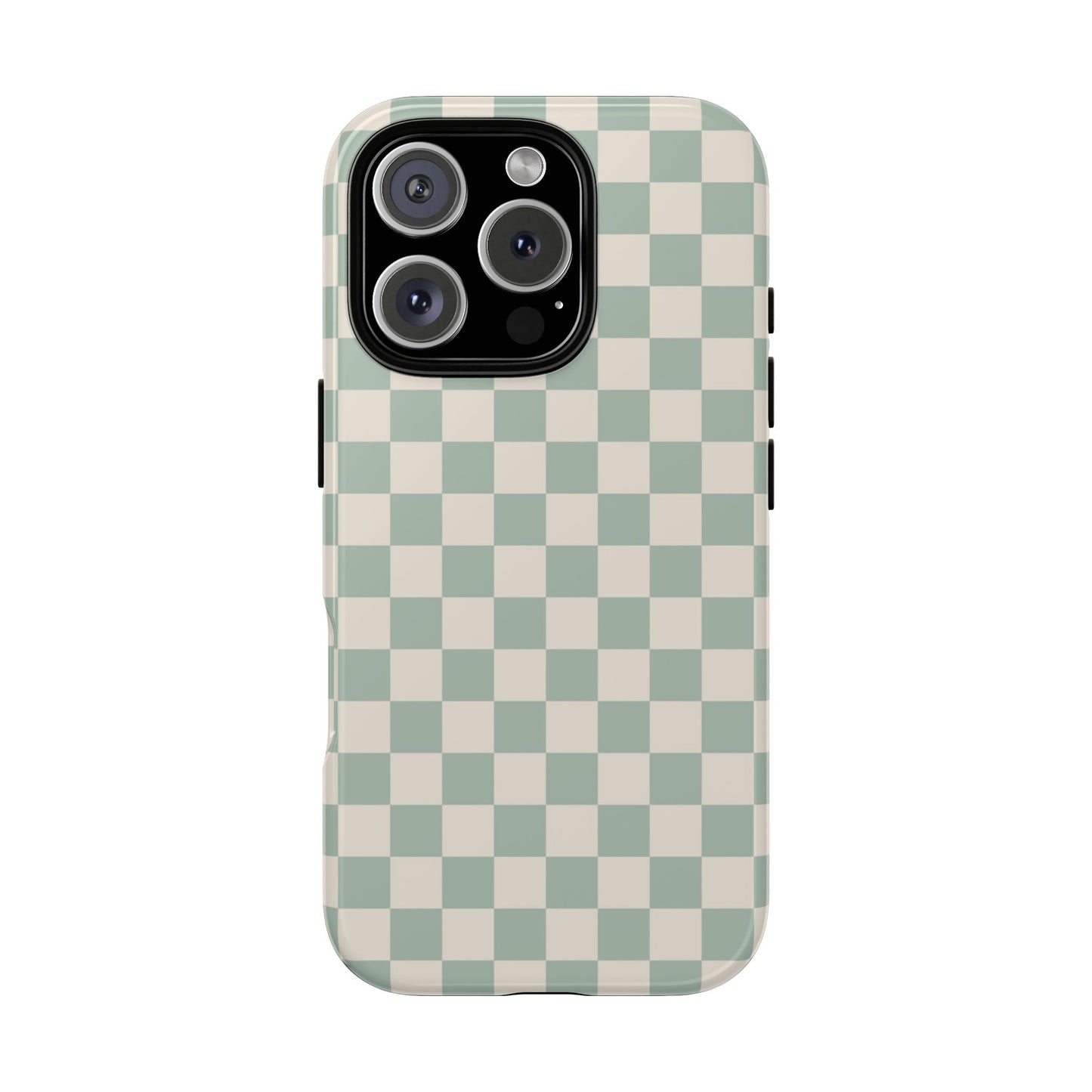 Sage Green & Beige Checkered Phone Case