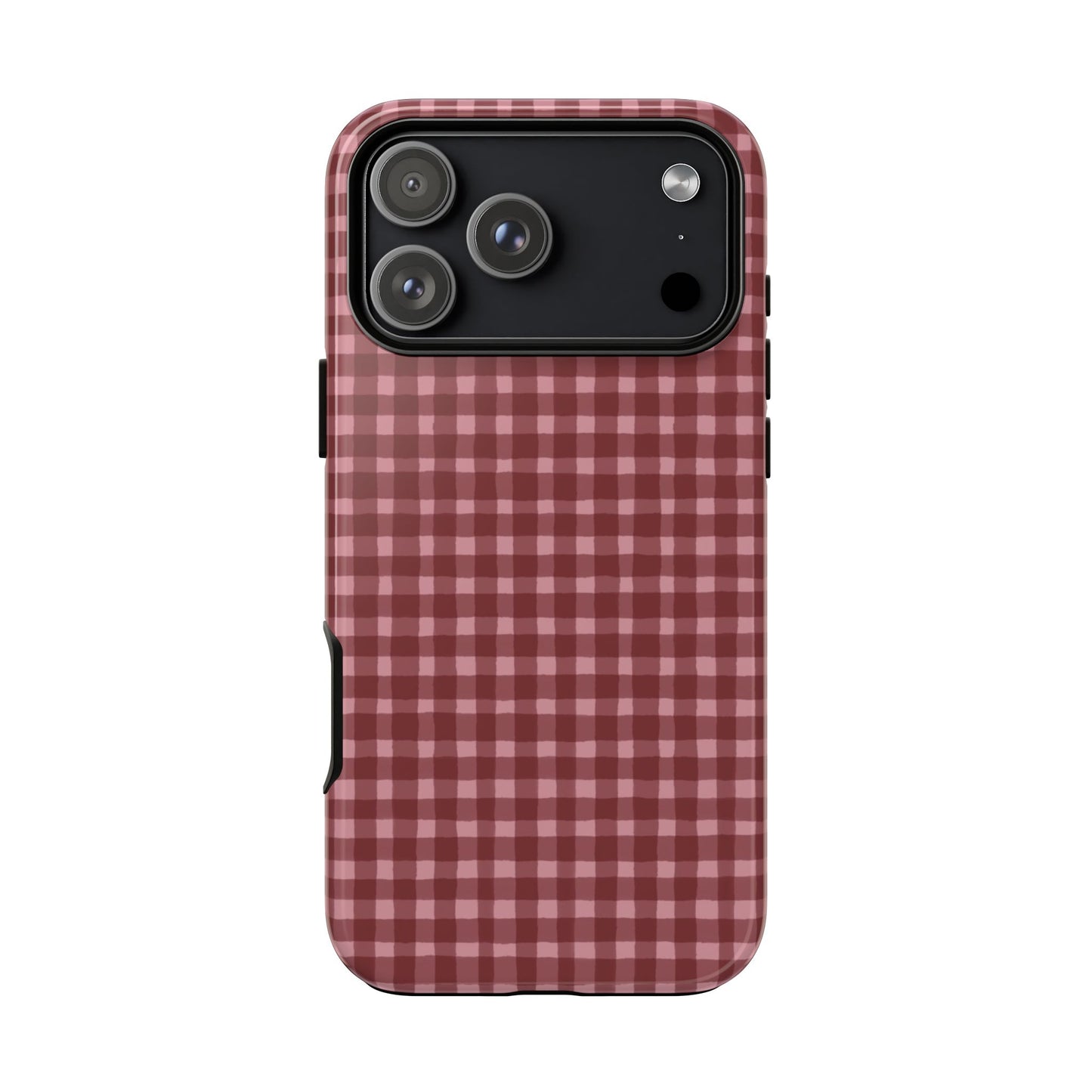 Gingham Burgundy Tough Phone Case