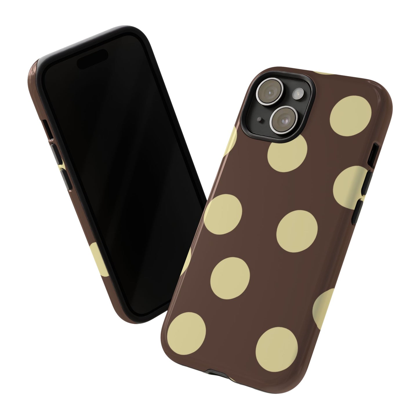 Brown & Butter Yellow Polka Dot Tough Phone Case