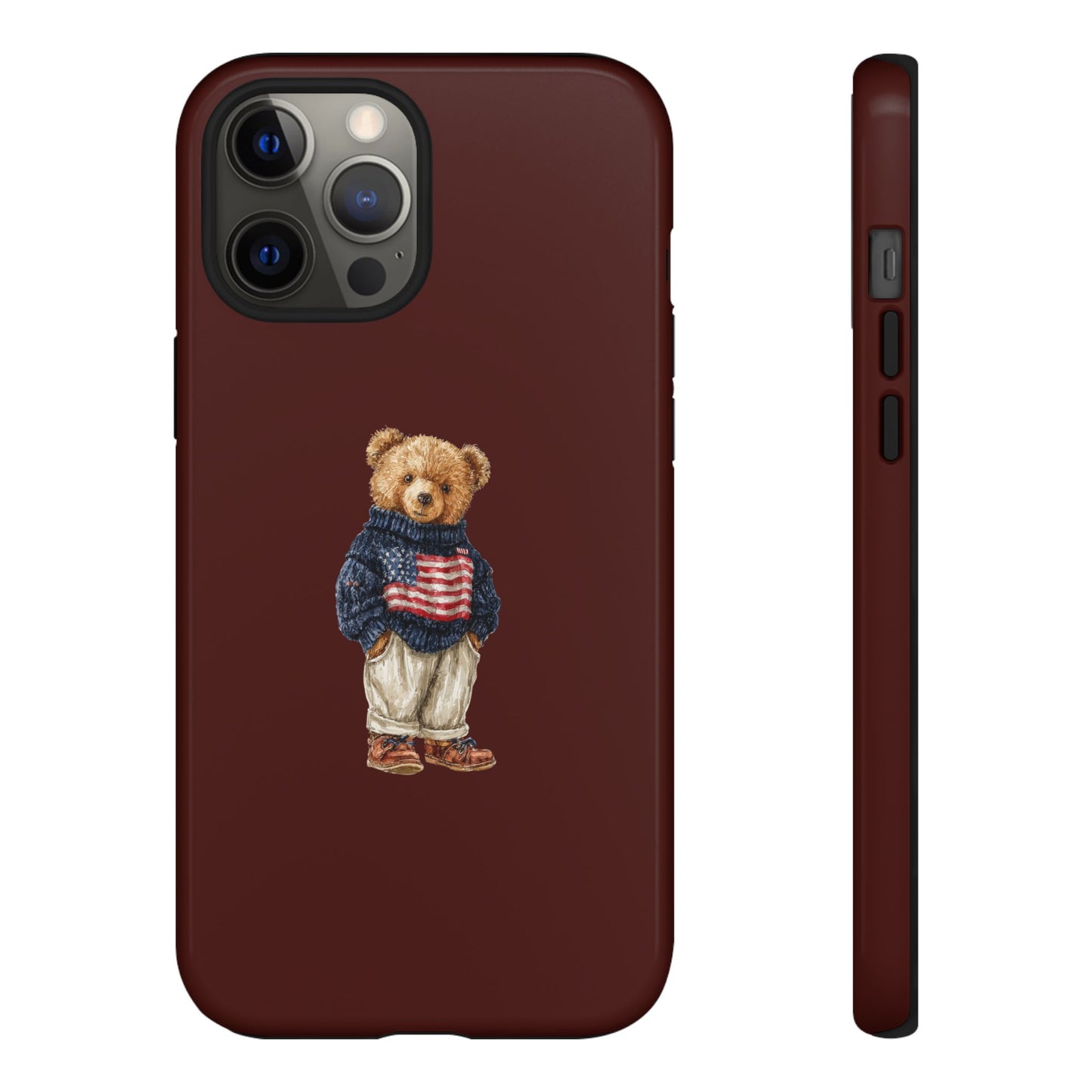 Teddy Bear in American Flag Sweater Tough Phone Case
