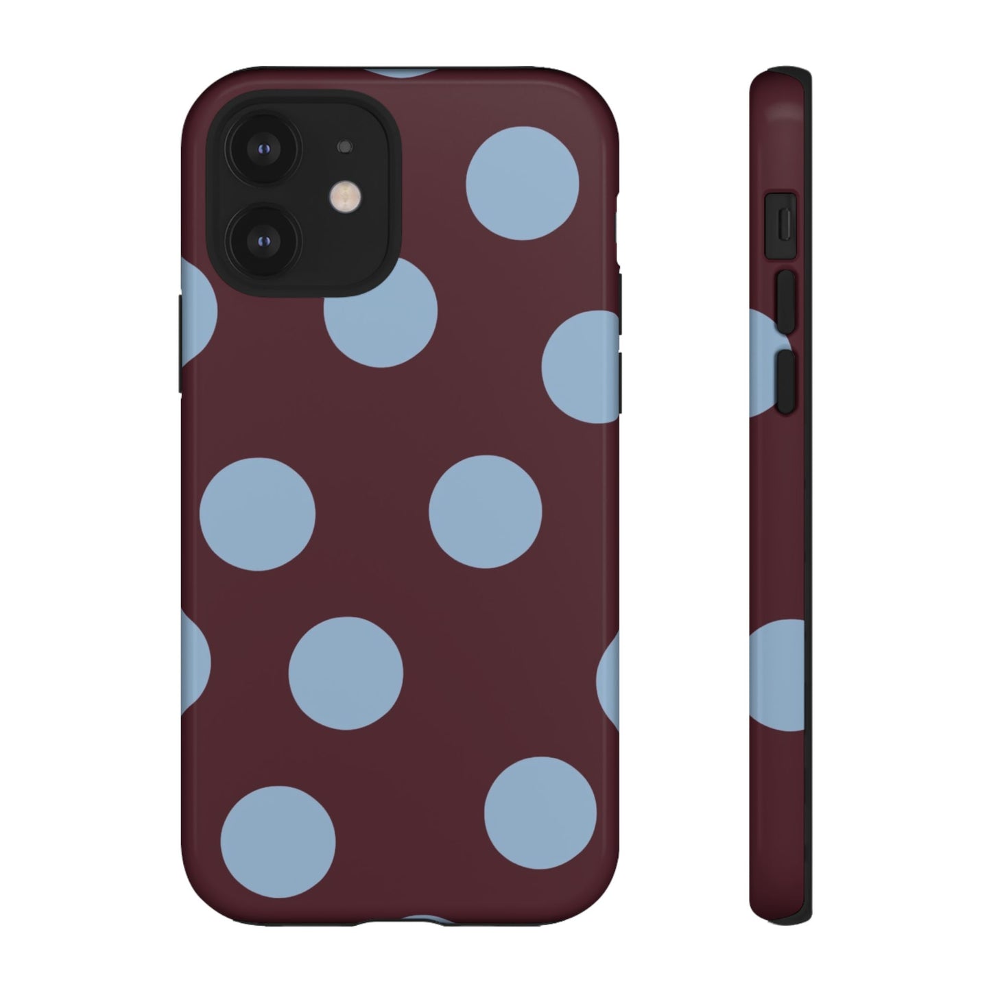 Blue & Burgundy Polka Dot Tough Phone Case