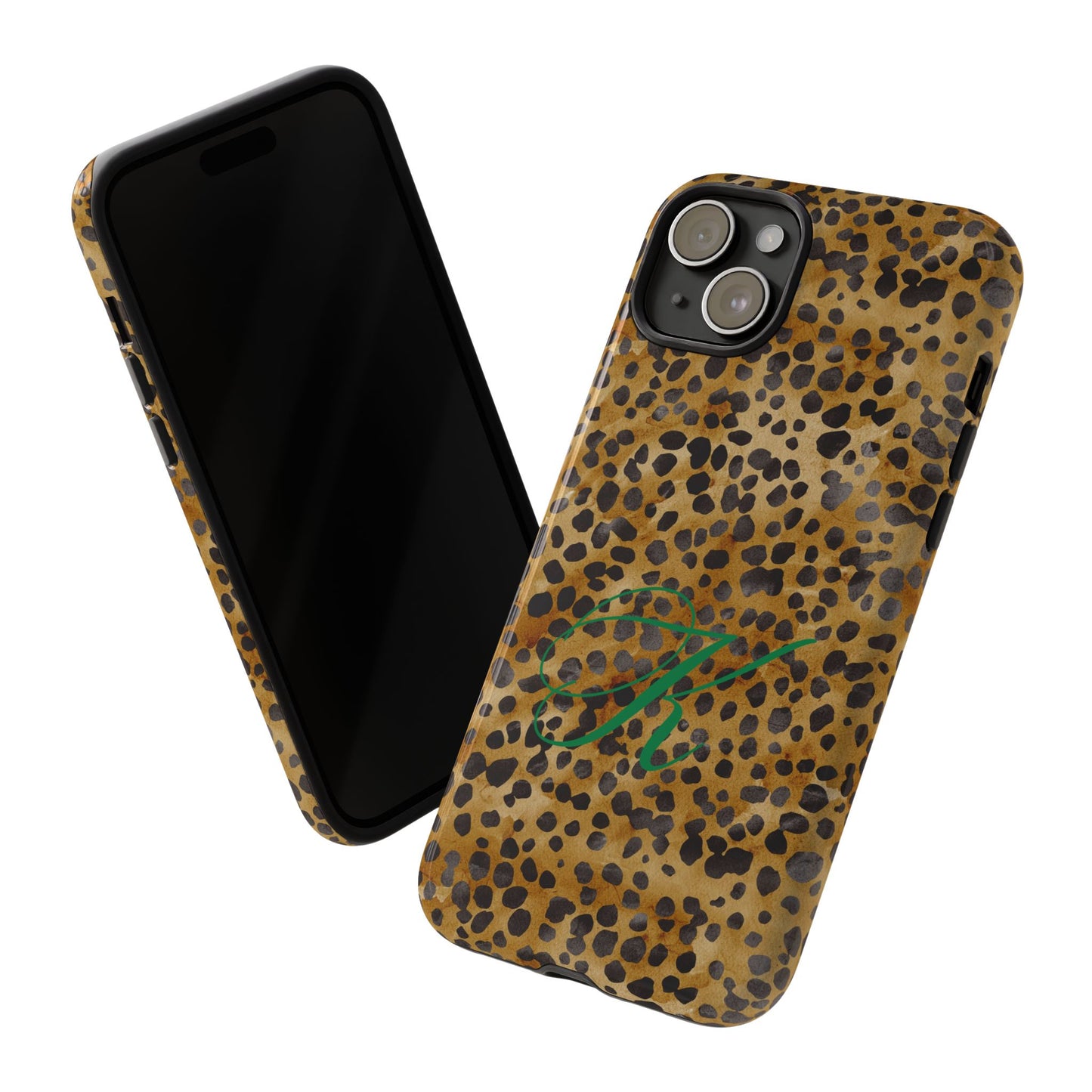 Personalized Initial Leopard Monogram Tough Case