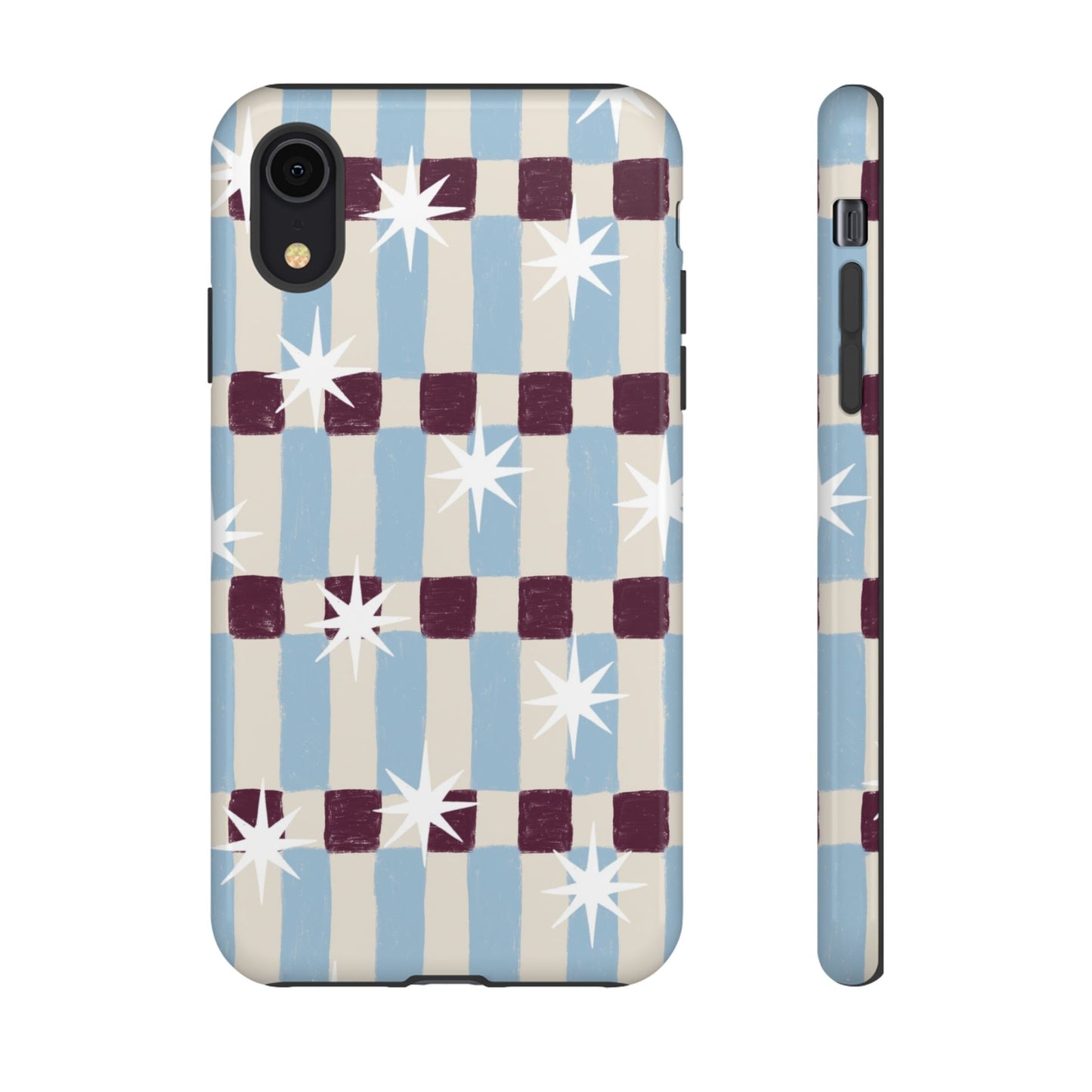 Blue Retro Starburst Tough Phone Case