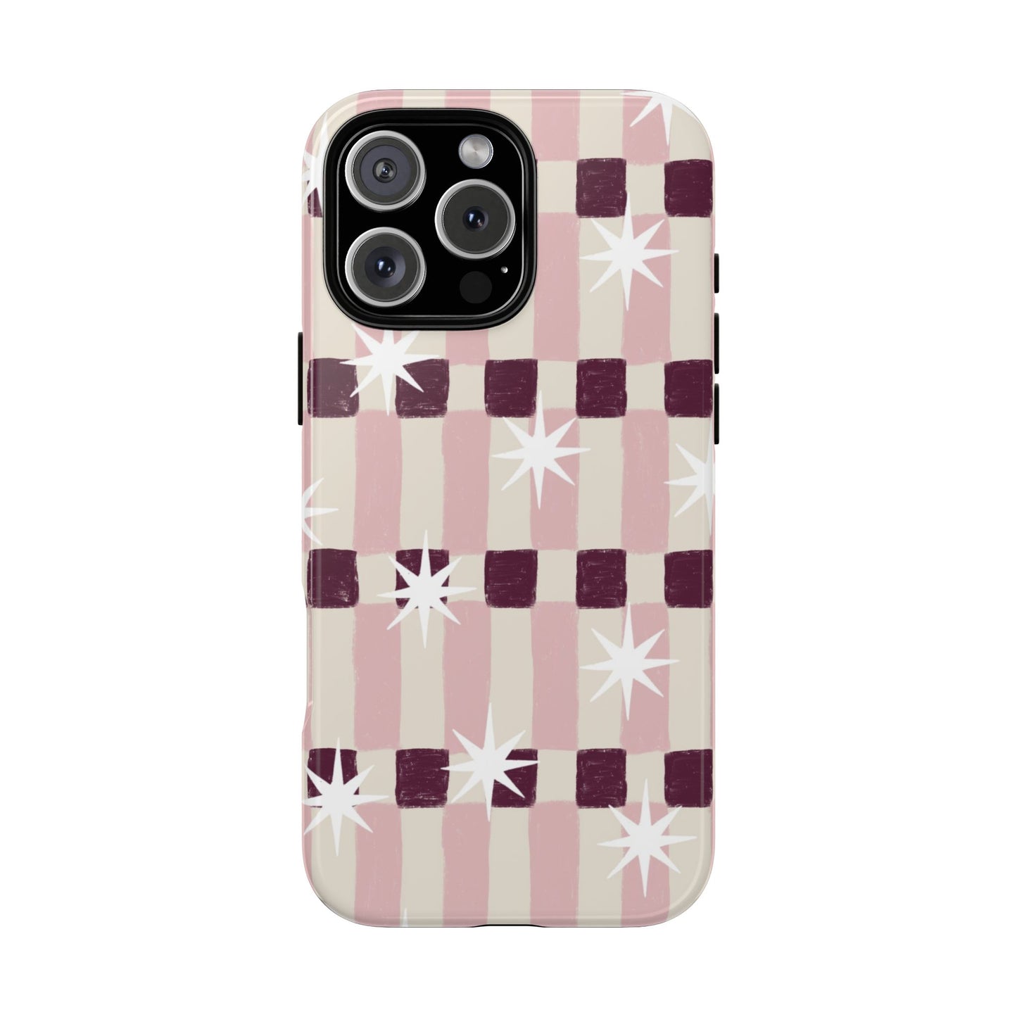 Pink Retro Starburst Tough Phone Case