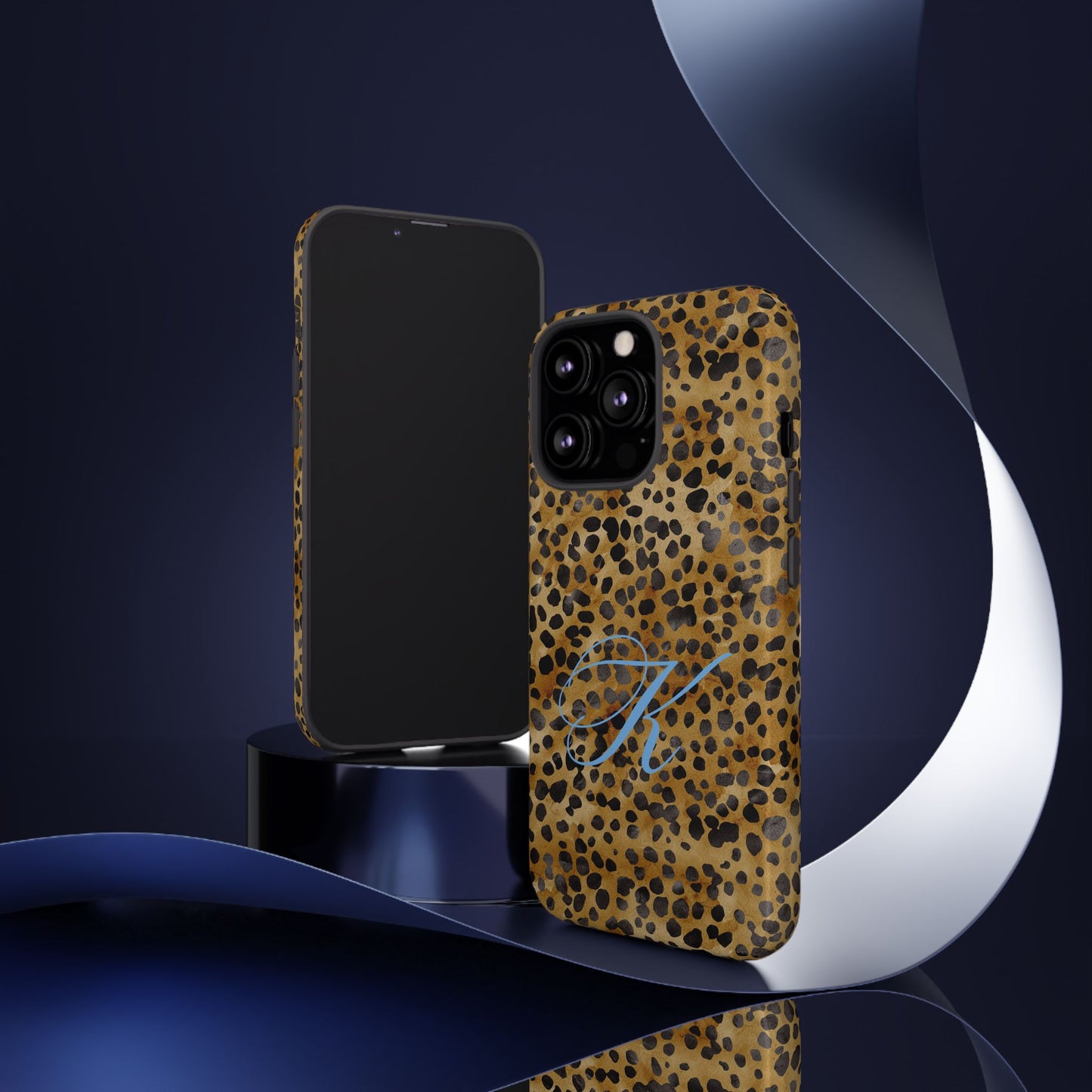 Personalized Initial Leopard Monogram Tough Case