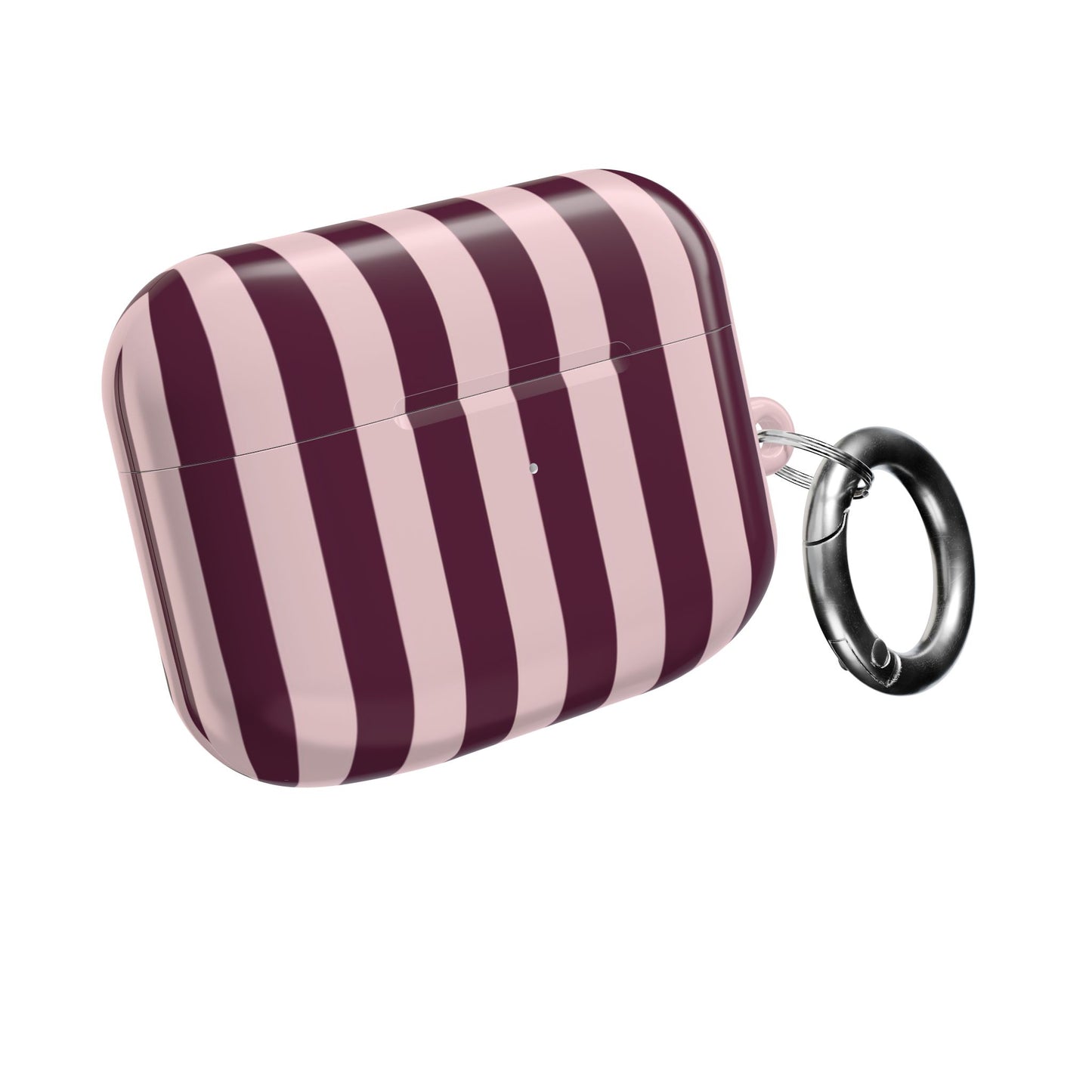 Striped Pink Burgundy AirPod Case – Pink & Maroon Vertical Stripe Protective Case