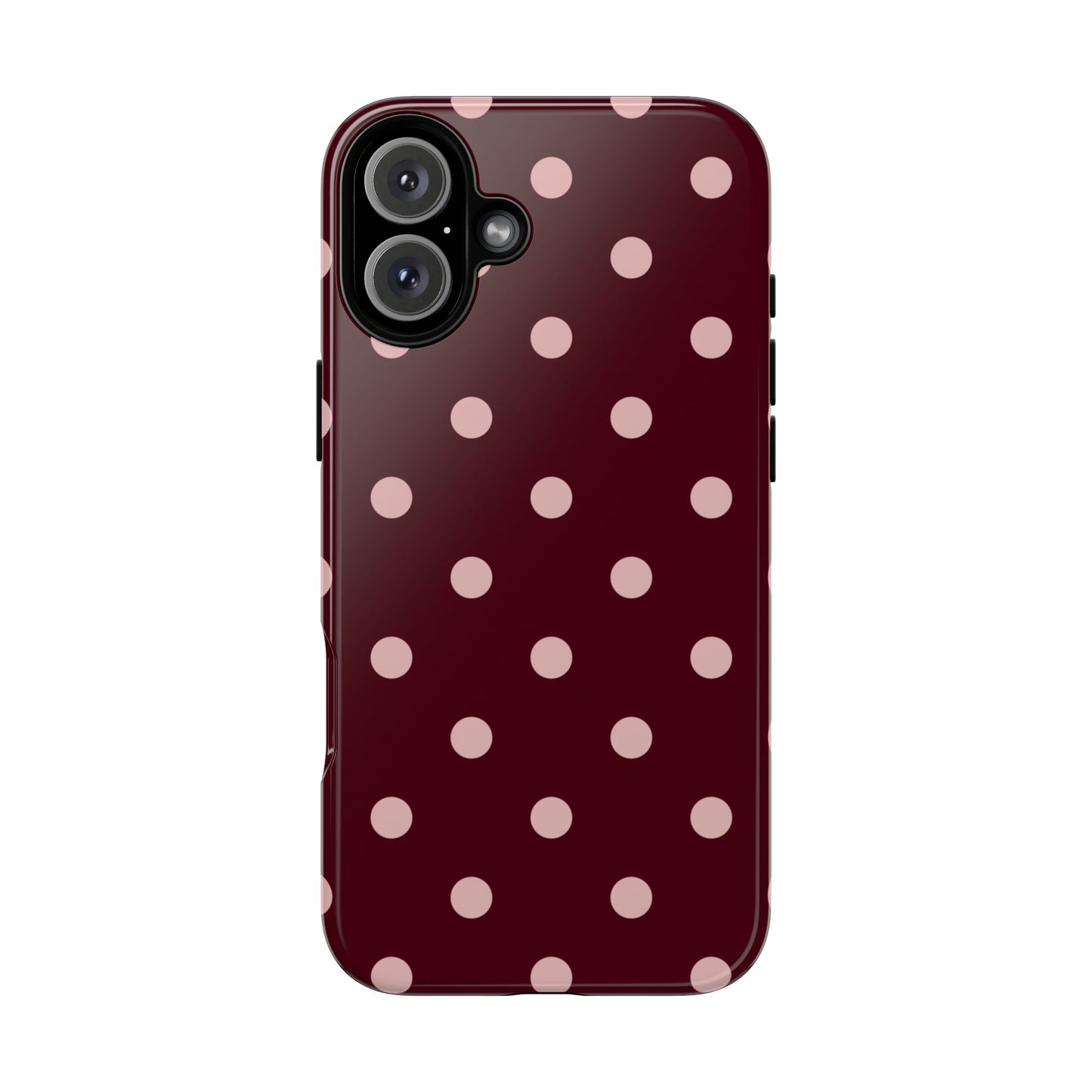 Burgundy & Blush Polka Dot Tough Phone Case