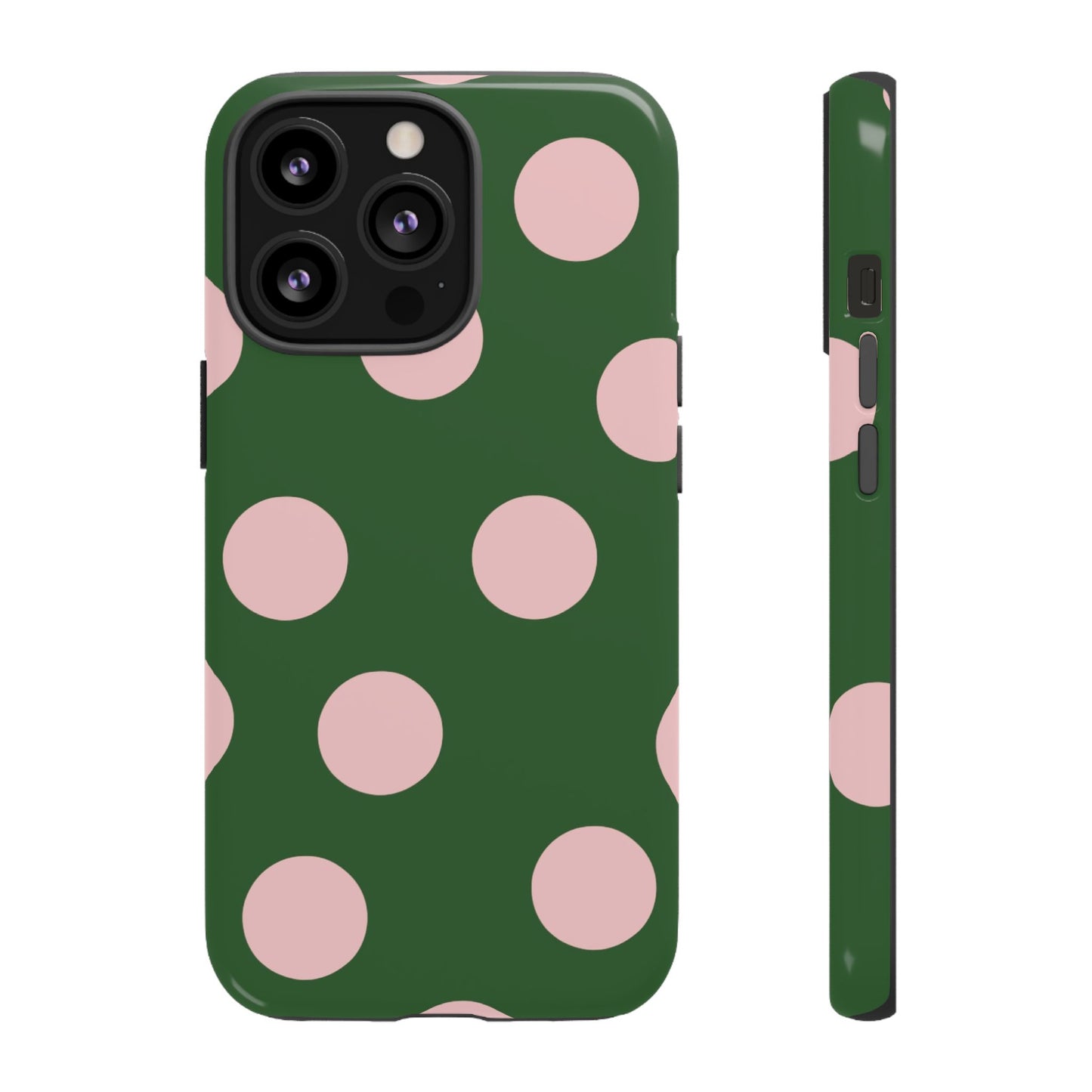 Pink & Green Polka Dot Tough Phone Case